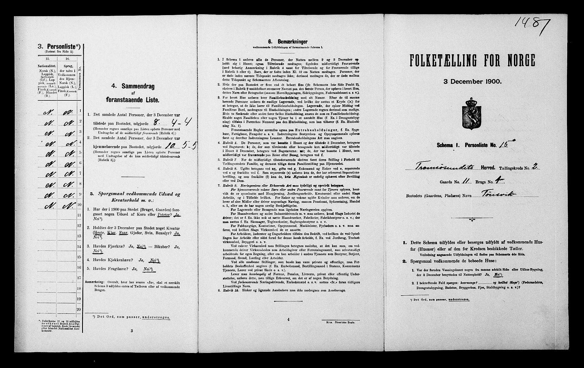 SATØ, Folketelling 1900 for 1934 Tromsøysund herred, 1900, s. 158