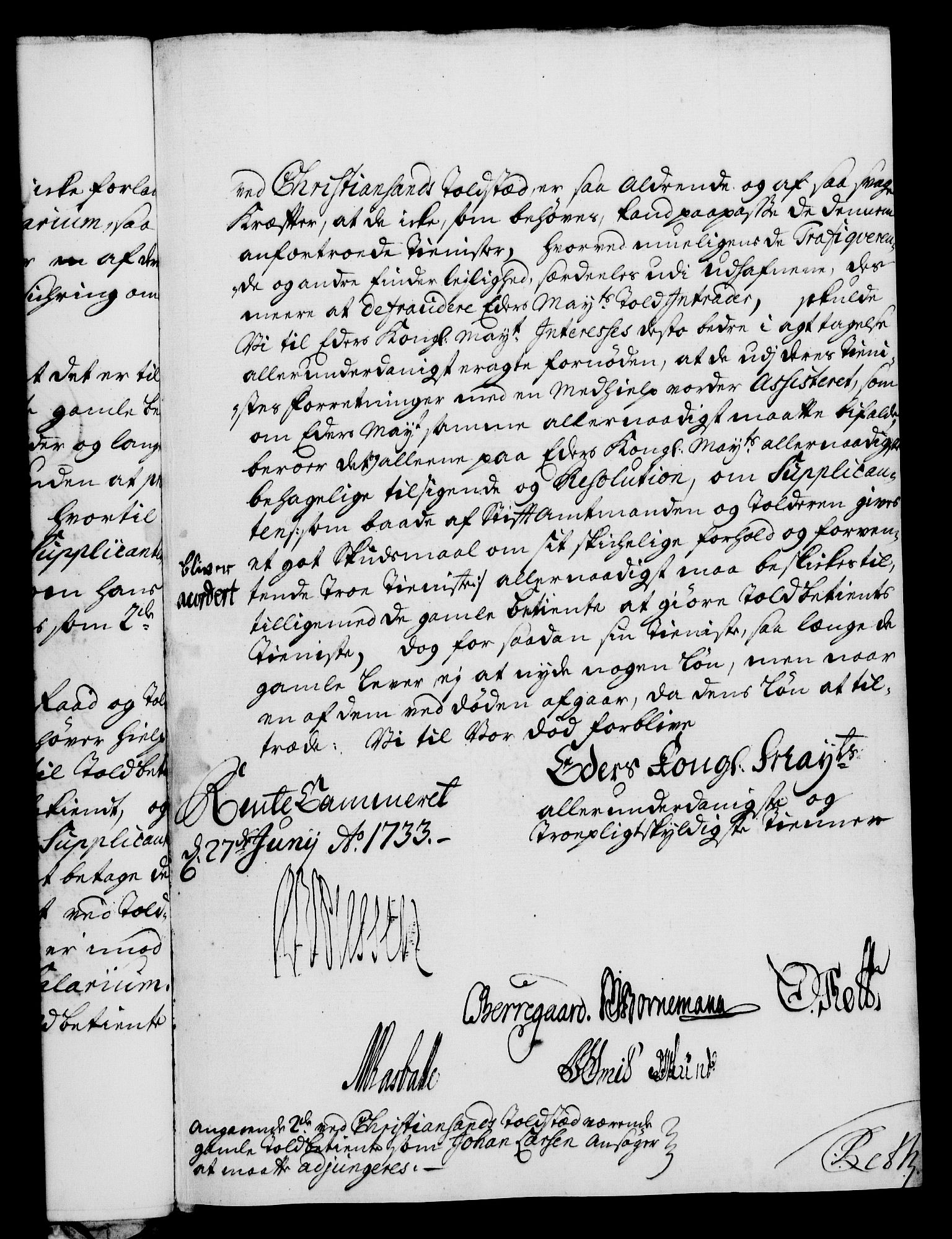 Rentekammeret, Kammerkanselliet, RA/EA-3111/G/Gf/Gfa/L0016: Norsk relasjons- og resolusjonsprotokoll (merket RK 52.16), 1733, s. 248