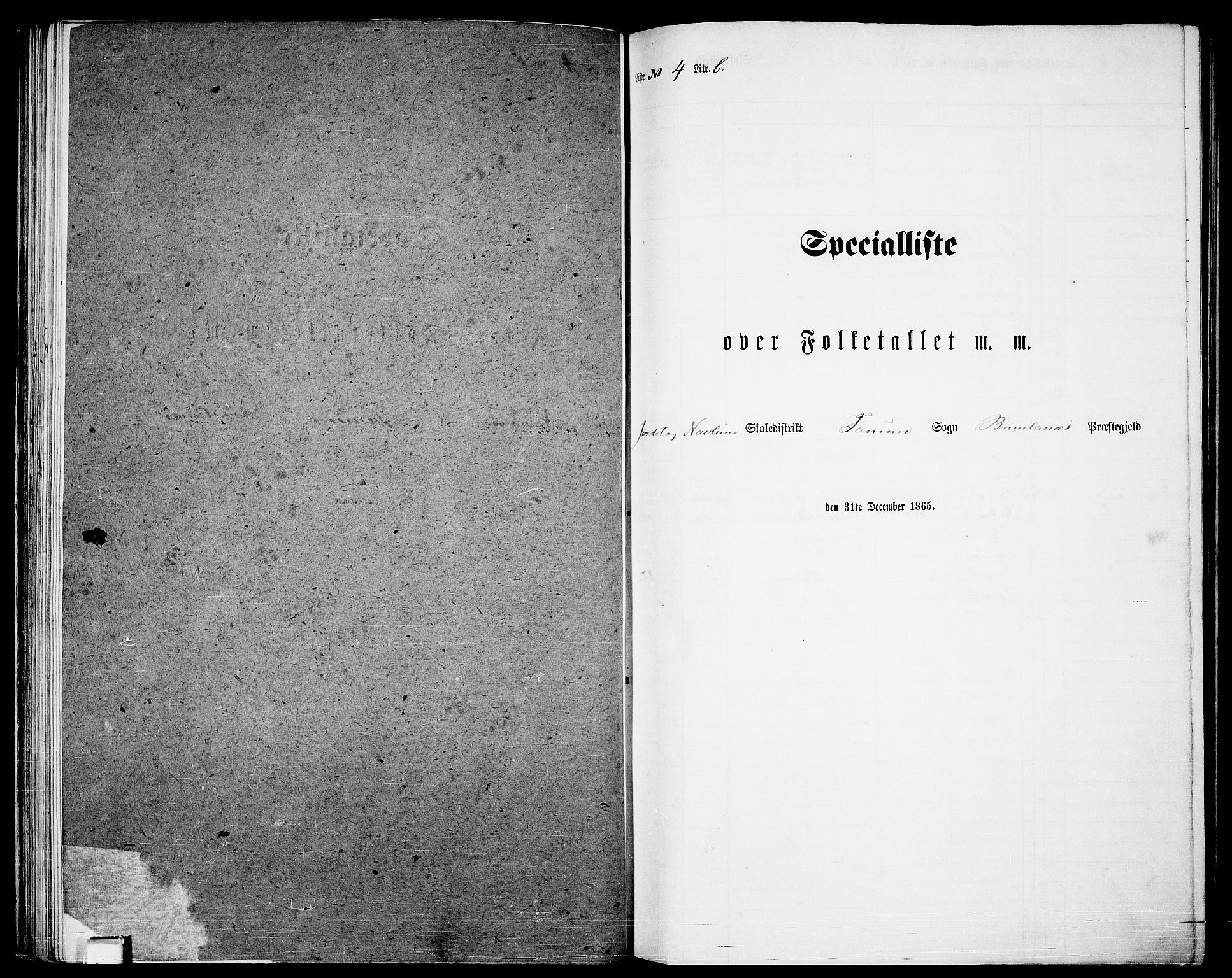 RA, Folketelling 1865 for 0726P Brunlanes prestegjeld, 1865, s. 82