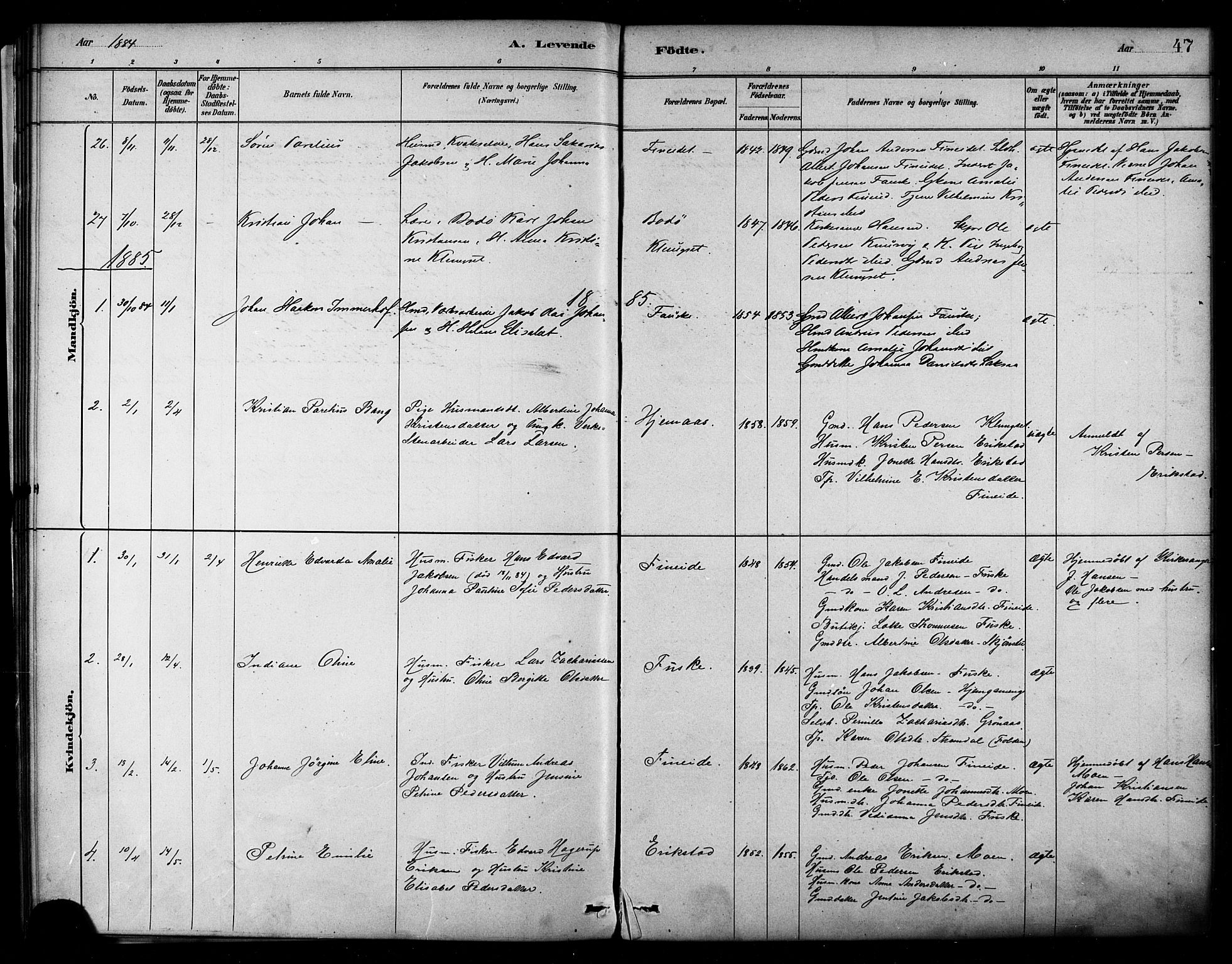Ministerialprotokoller, klokkerbøker og fødselsregistre - Nordland, SAT/A-1459/849/L0689: Ministerialbok nr. 849A01, 1879-1889, s. 47