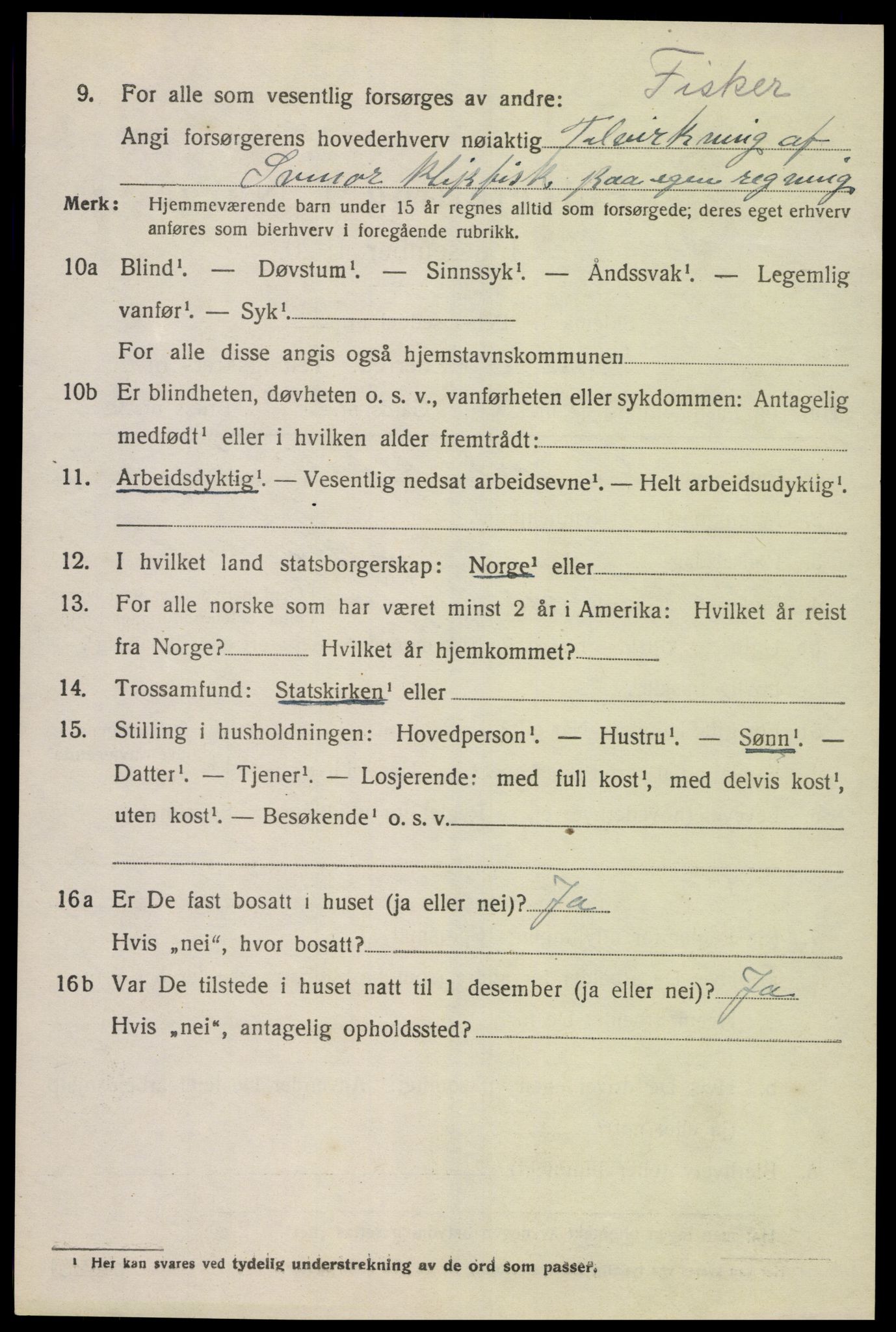 SAK, Folketelling 1920 for 1030 Spangereid herred, 1920, s. 1502