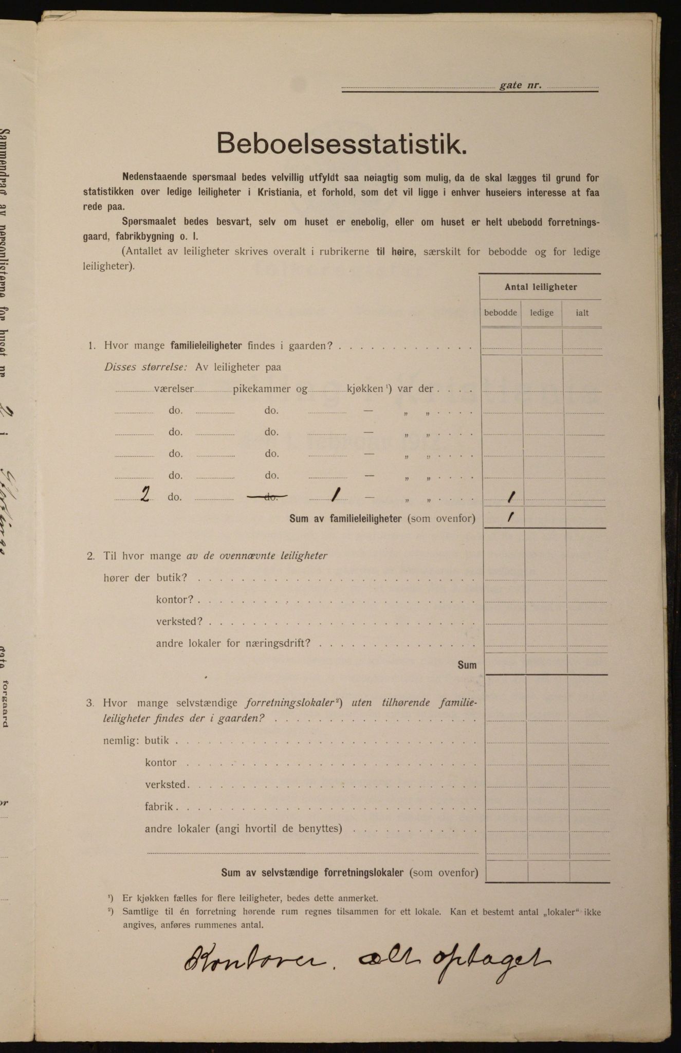 OBA, Kommunal folketelling 1.2.1912 for Kristiania, 1912, s. 103565