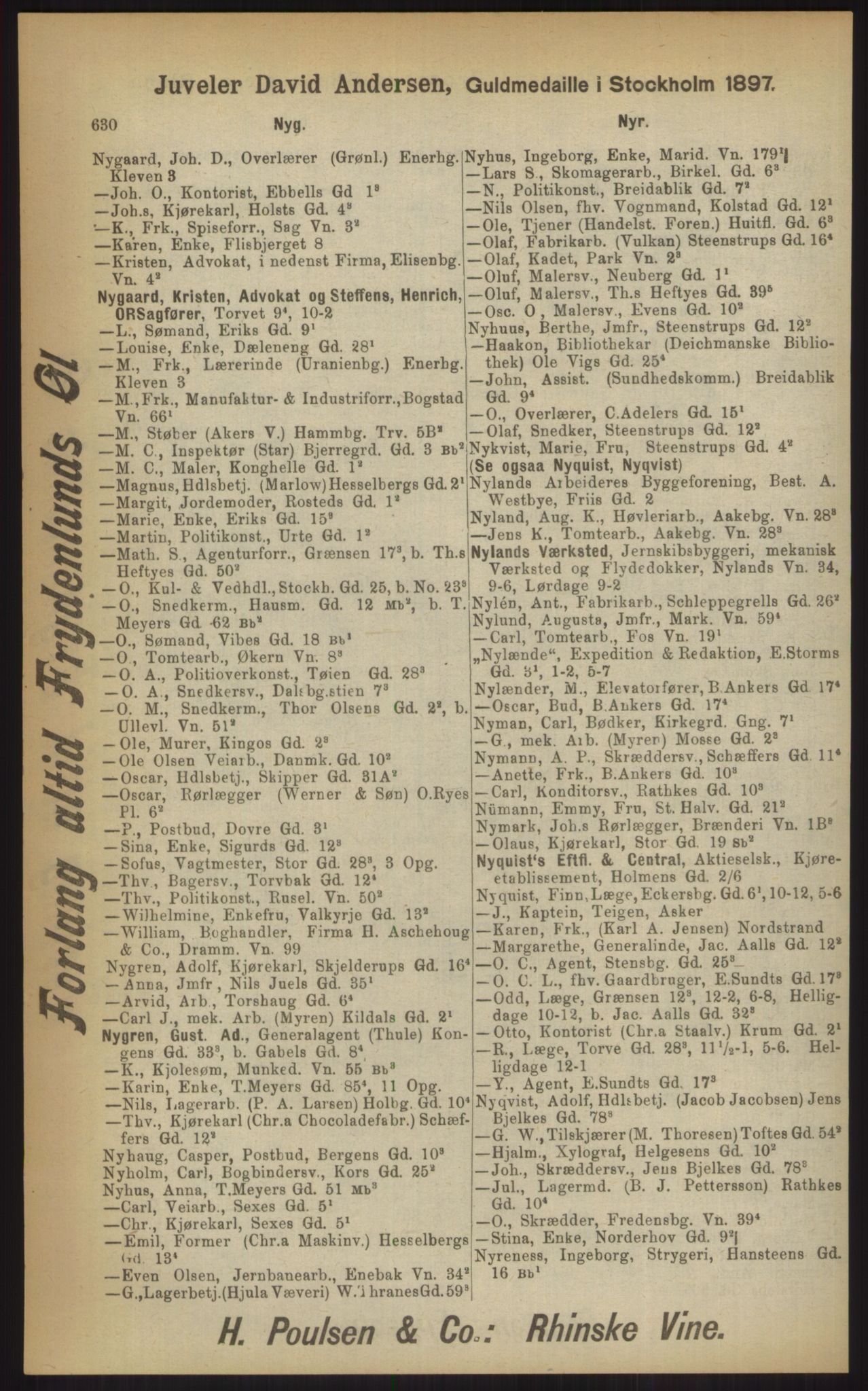 Kristiania/Oslo adressebok, PUBL/-, 1903, s. 630