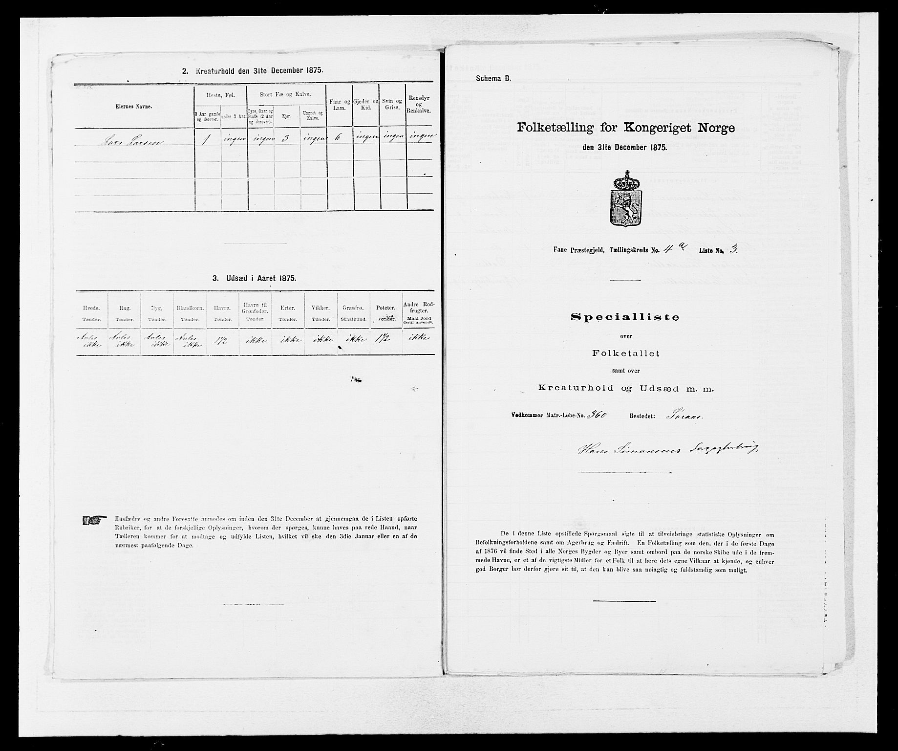 SAB, Folketelling 1875 for 1249P Fana prestegjeld, 1875, s. 422