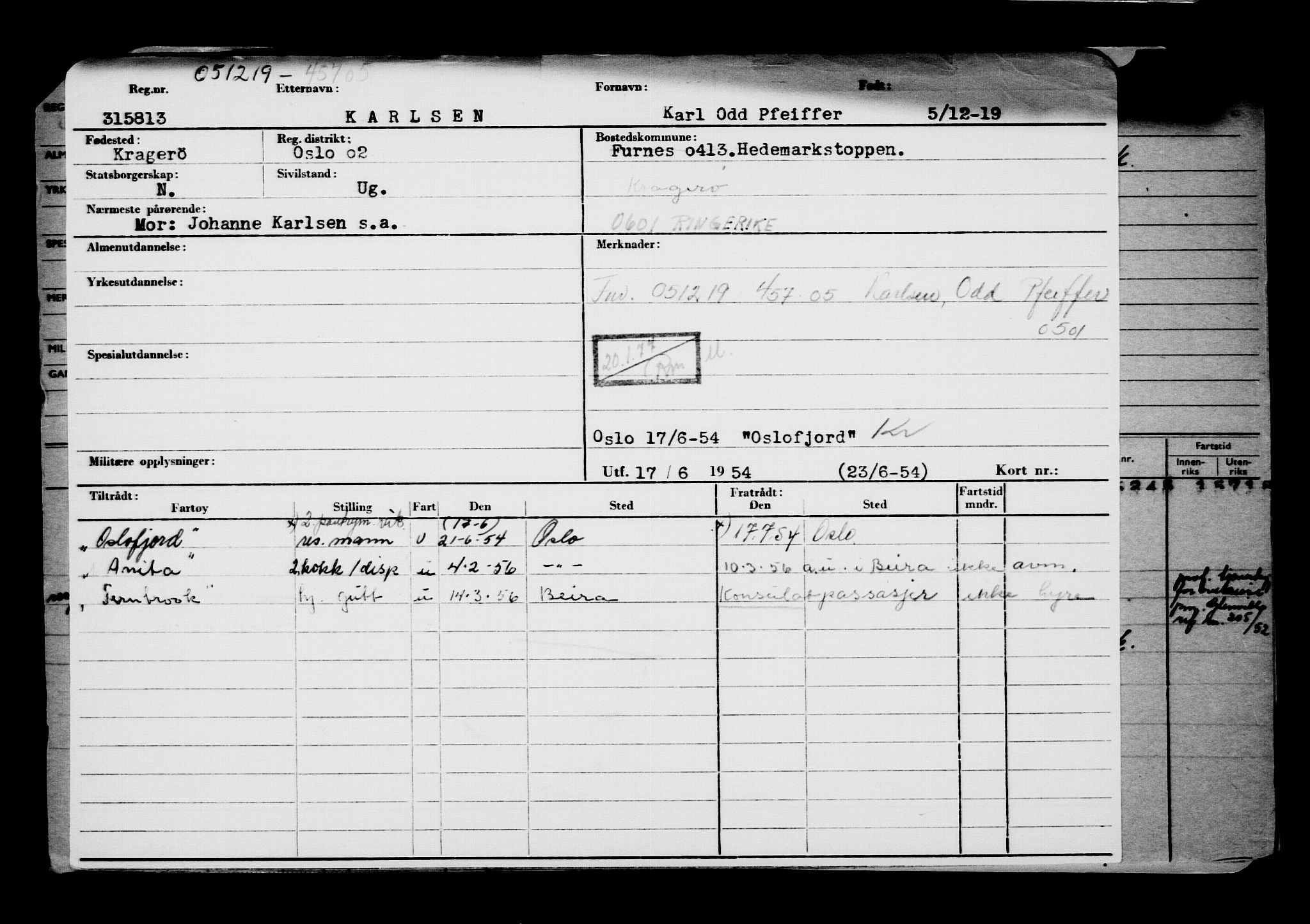 Direktoratet for sjømenn, AV/RA-S-3545/G/Gb/L0174: Hovedkort, 1919, s. 347