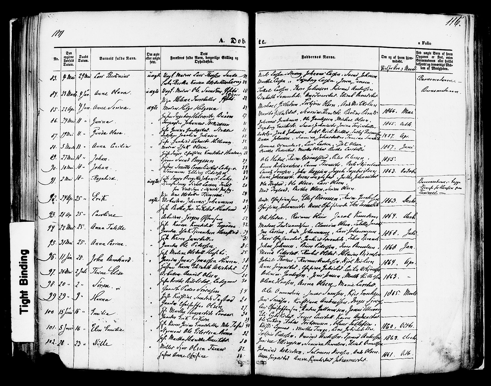 Hetland sokneprestkontor, AV/SAST-A-101826/30/30BA/L0003: Ministerialbok nr. A 3, 1862-1876, s. 116