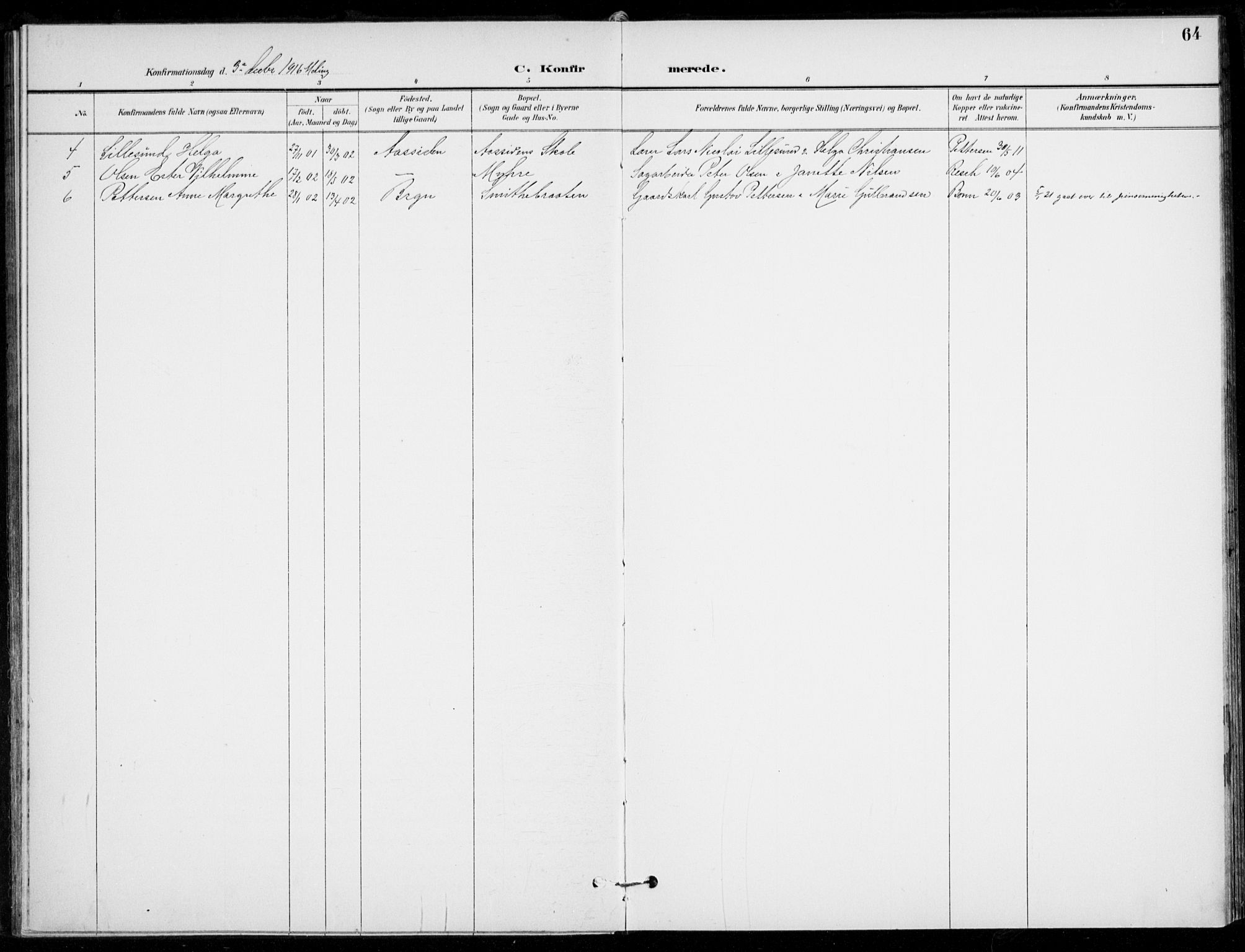 Åssiden kirkebøker, SAKO/A-251/F/Fa/L0002: Ministerialbok nr. 2, 1896-1916, s. 64