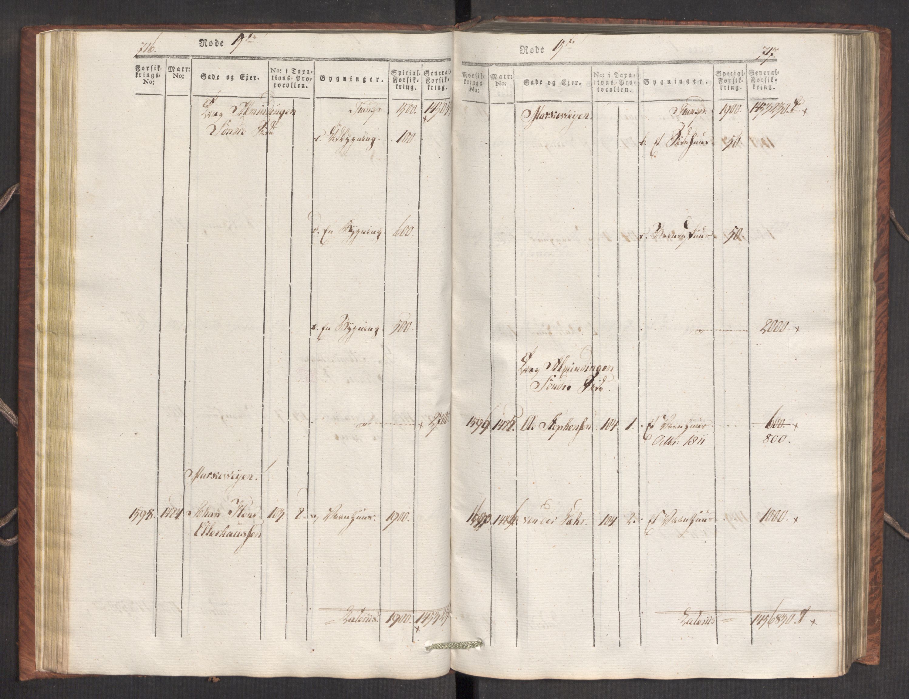 Kommersekollegiet, Brannforsikringskontoret 1767-1814, AV/RA-EA-5458/F/Fa/L0007/0002: Bergen / Branntakstprotokoll, 1807-1817, s. 716-717