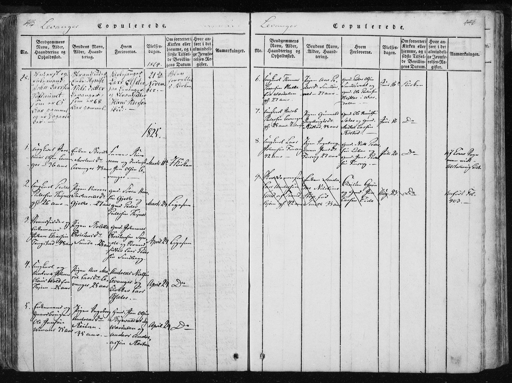 Ministerialprotokoller, klokkerbøker og fødselsregistre - Nord-Trøndelag, SAT/A-1458/717/L0148: Ministerialbok nr. 717A04 /2, 1816-1825, s. 445-446