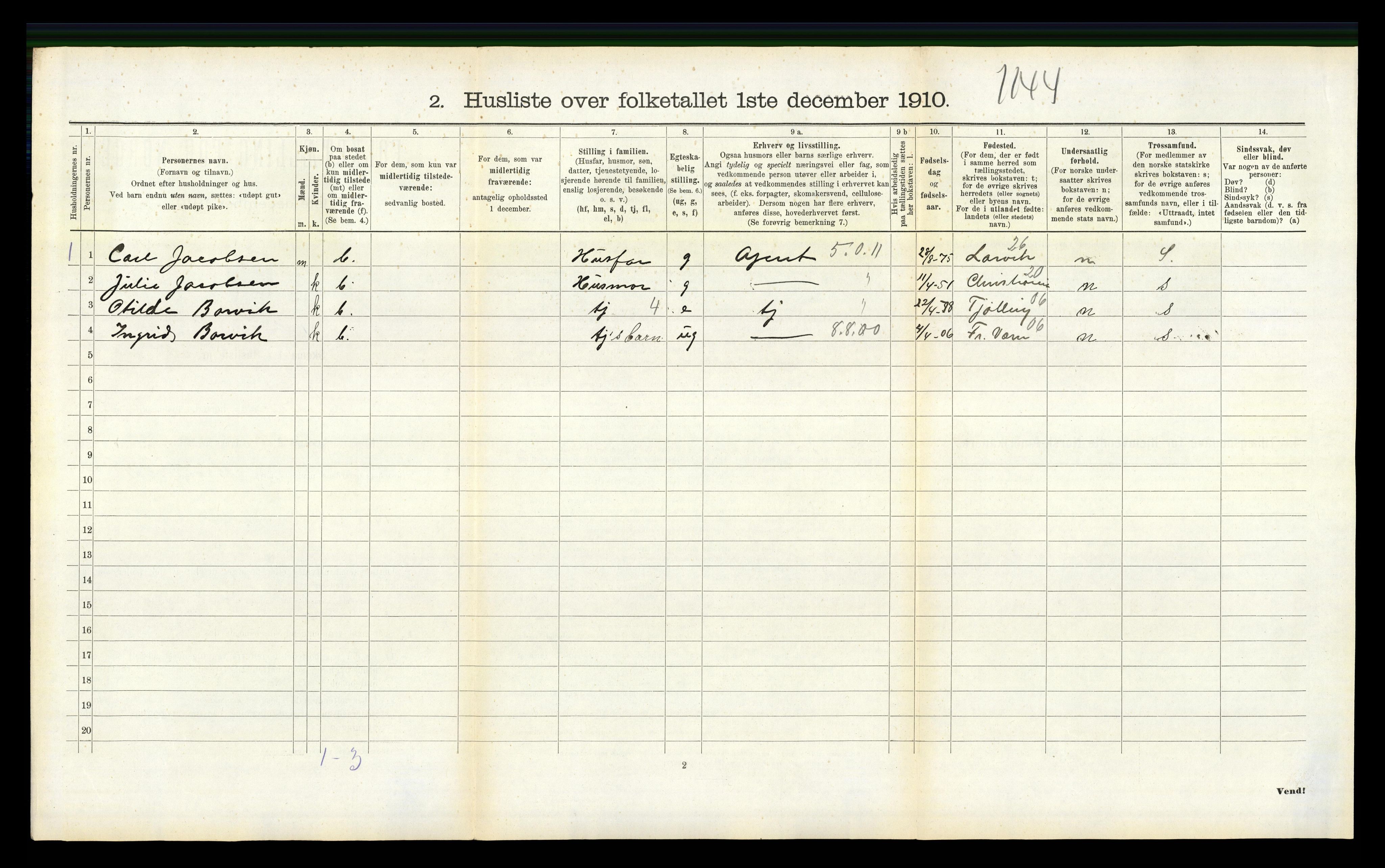 RA, Folketelling 1910 for 0727 Hedrum herred, 1910, s. 415