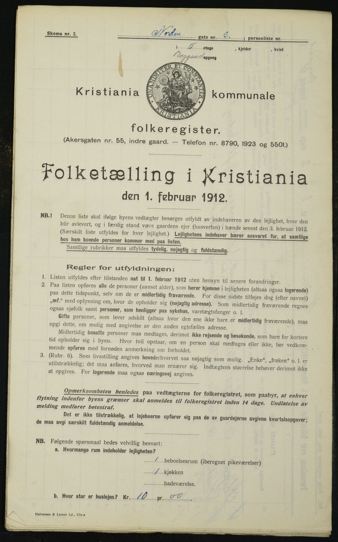 OBA, Kommunal folketelling 1.2.1912 for Kristiania, 1912, s. 73694
