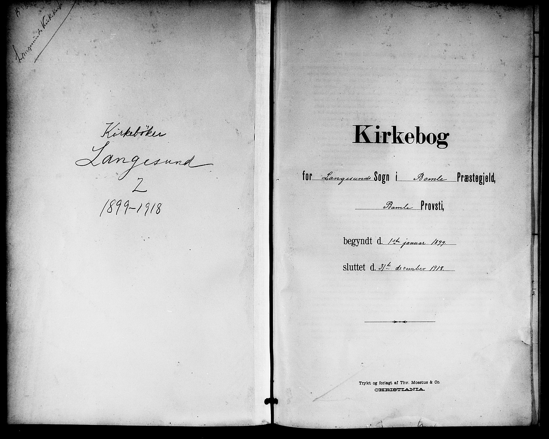 Langesund kirkebøker, SAKO/A-280/G/Ga/L0006: Klokkerbok nr. 6, 1899-1918