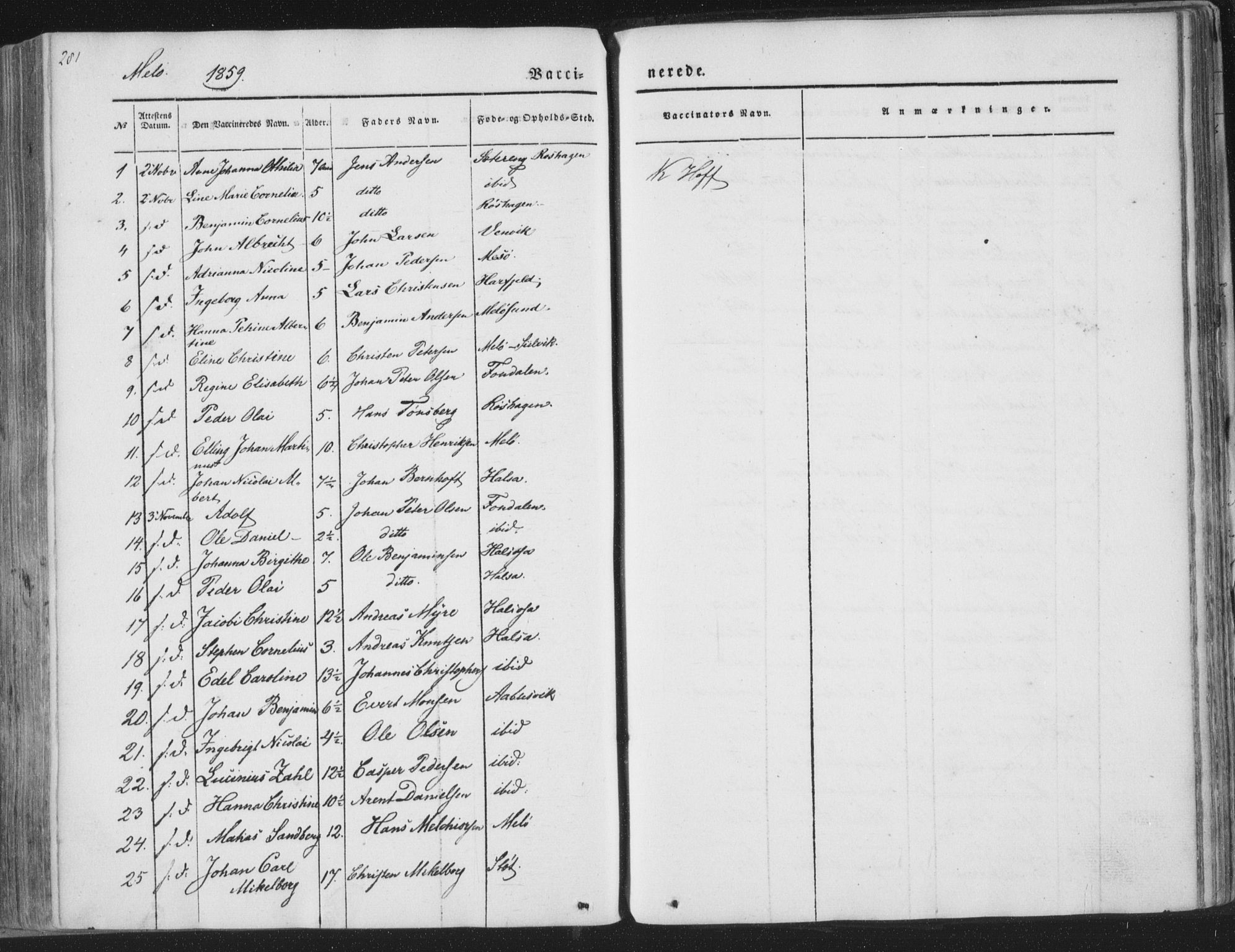 Ministerialprotokoller, klokkerbøker og fødselsregistre - Nordland, AV/SAT-A-1459/841/L0604: Ministerialbok nr. 841A09 /2, 1845-1862, s. 281