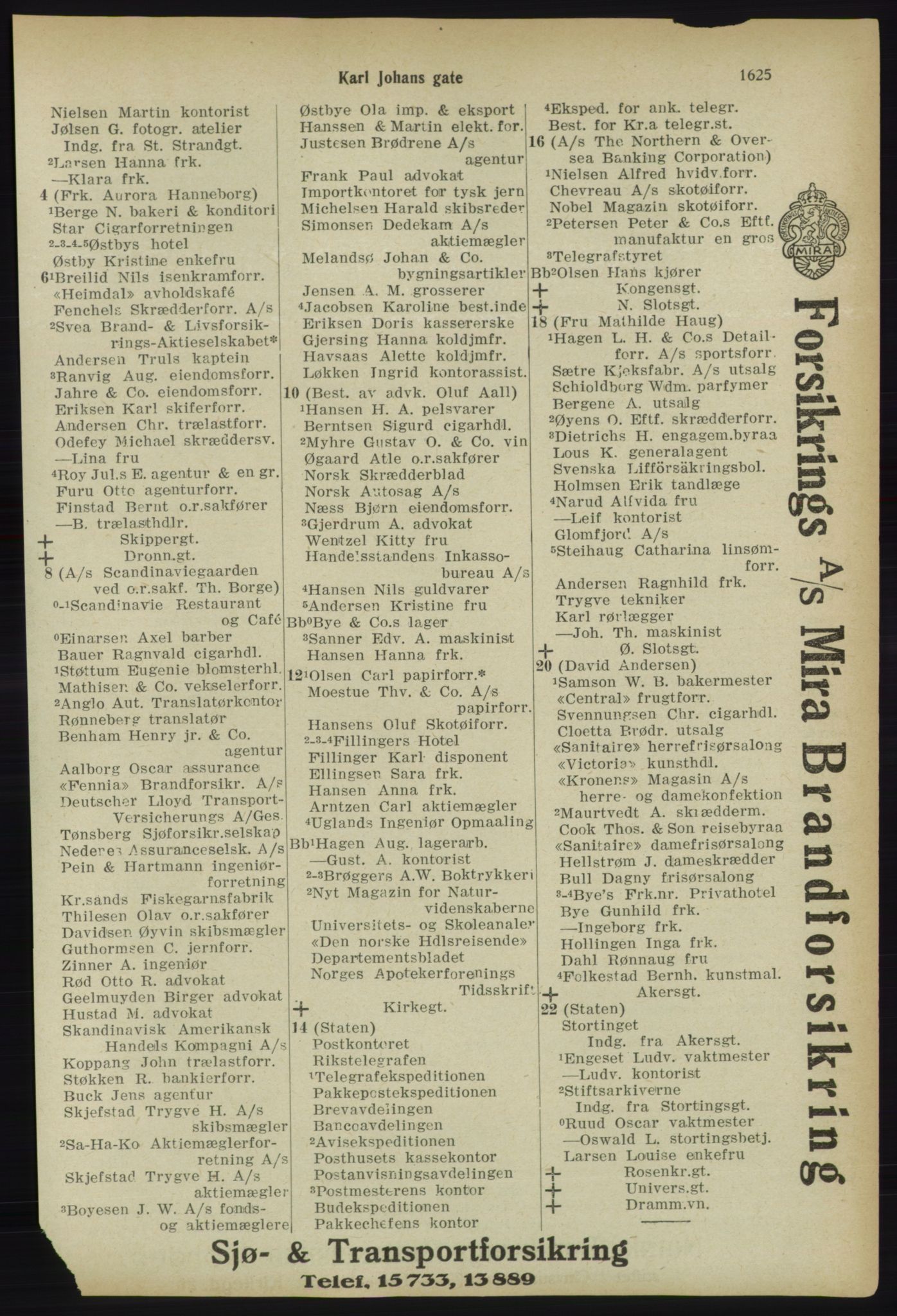 Kristiania/Oslo adressebok, PUBL/-, 1918, s. 1778