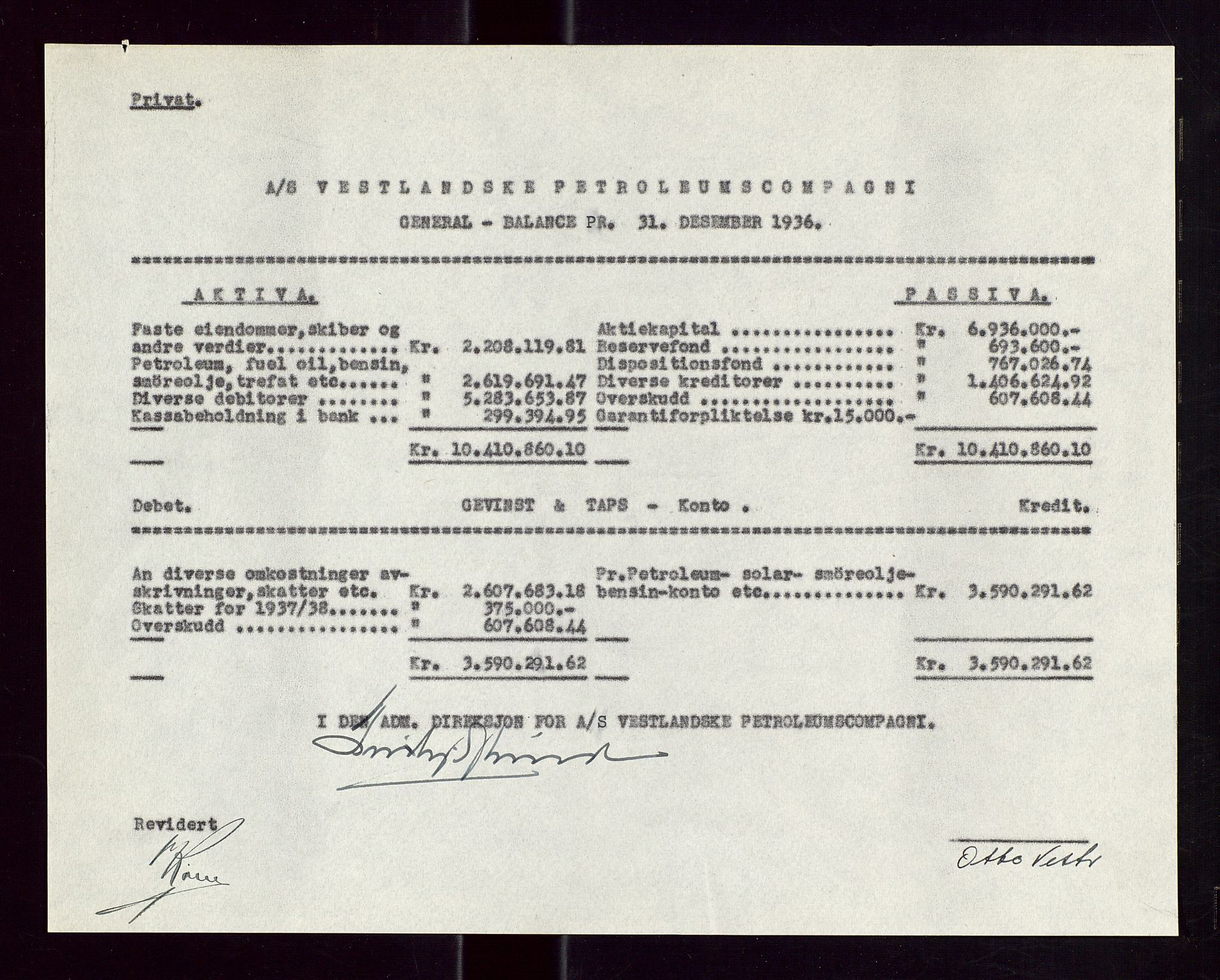 PA 1535 - Norsk-Amerikansk Petroleumscompani A/S, AV/SAST-A-101955/A/Aa/L0001/0003: Styre- og generalforsamlingsprotokoller / Ordinære og ekstraordinære generalforsamlinger i Norsk Amerikansk Petroleumsco., Norsk Amerikansk Mineraloljeco., Vestlandske Petroleumsco. 1934 og 1937, 1934-1937, s. 18