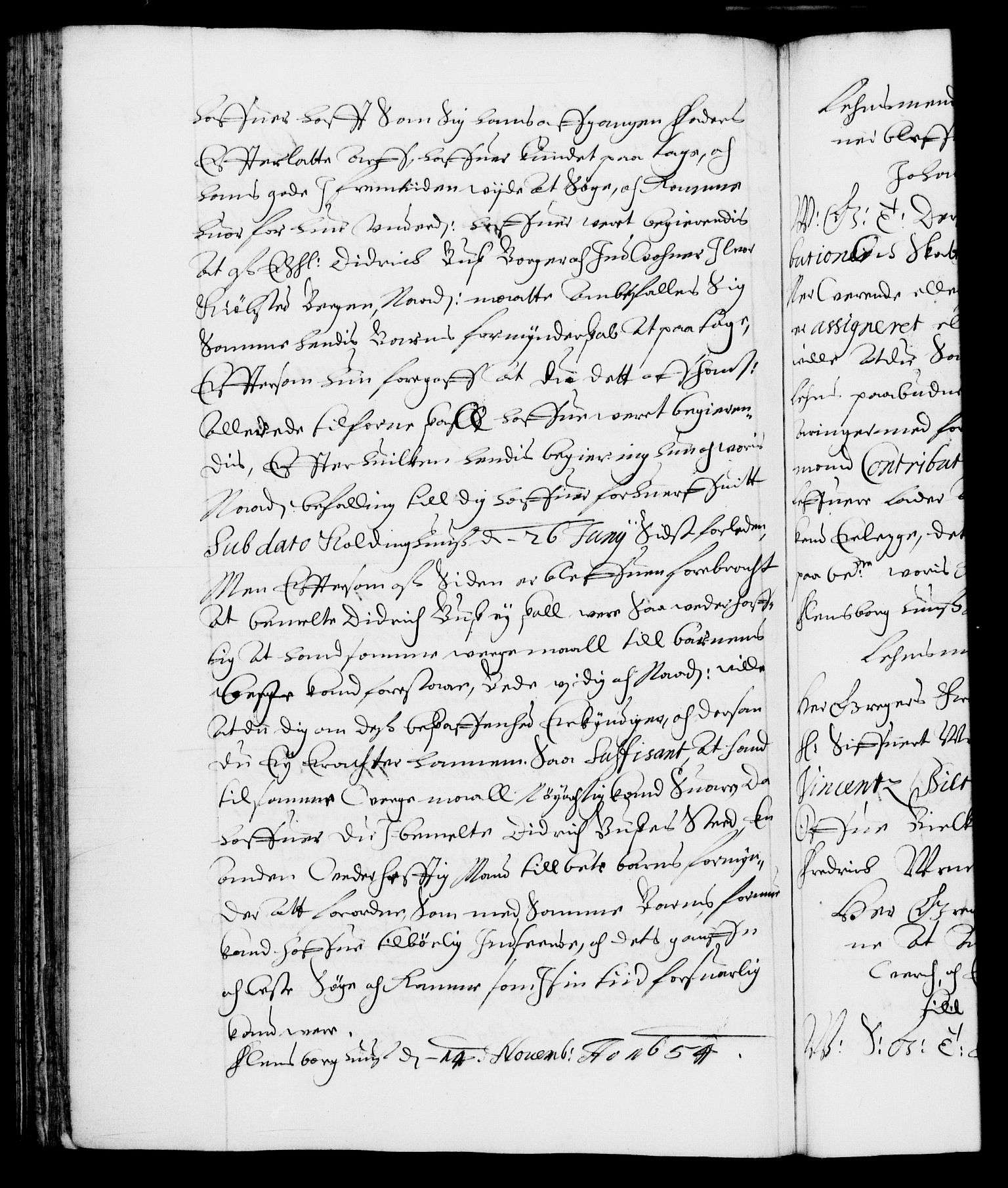 Danske Kanselli 1572-1799, AV/RA-EA-3023/F/Fc/Fca/Fcab/L0009: Norske tegnelser (mikrofilm), 1653-1656, s. 254b