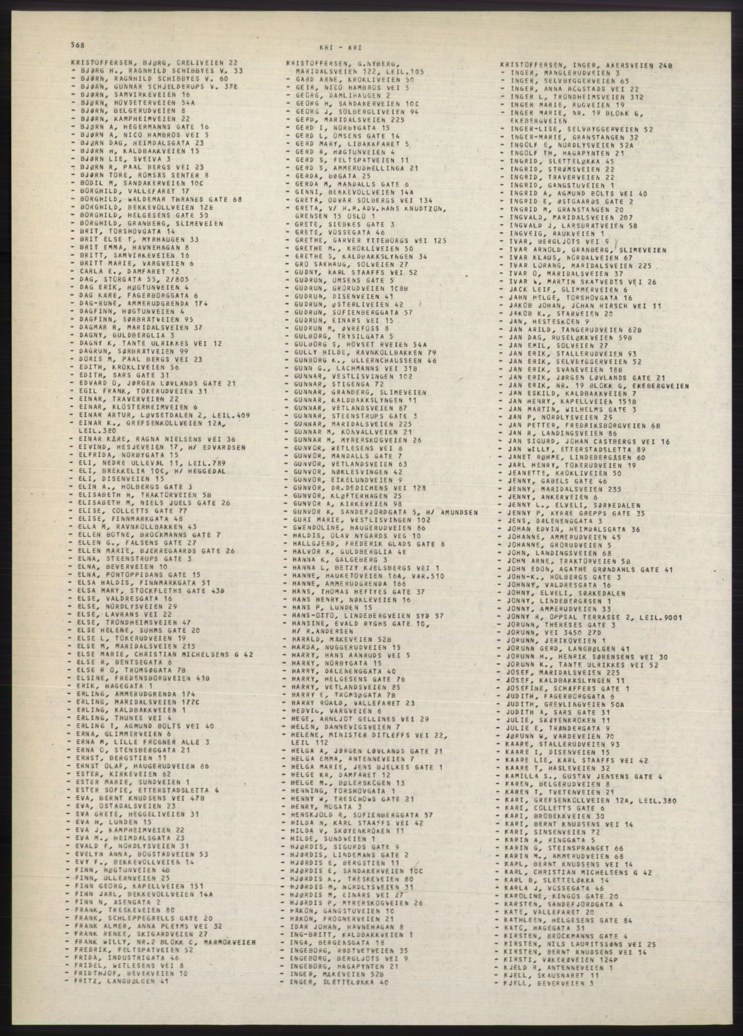 Kristiania/Oslo adressebok, PUBL/-, 1980-1981, s. 568