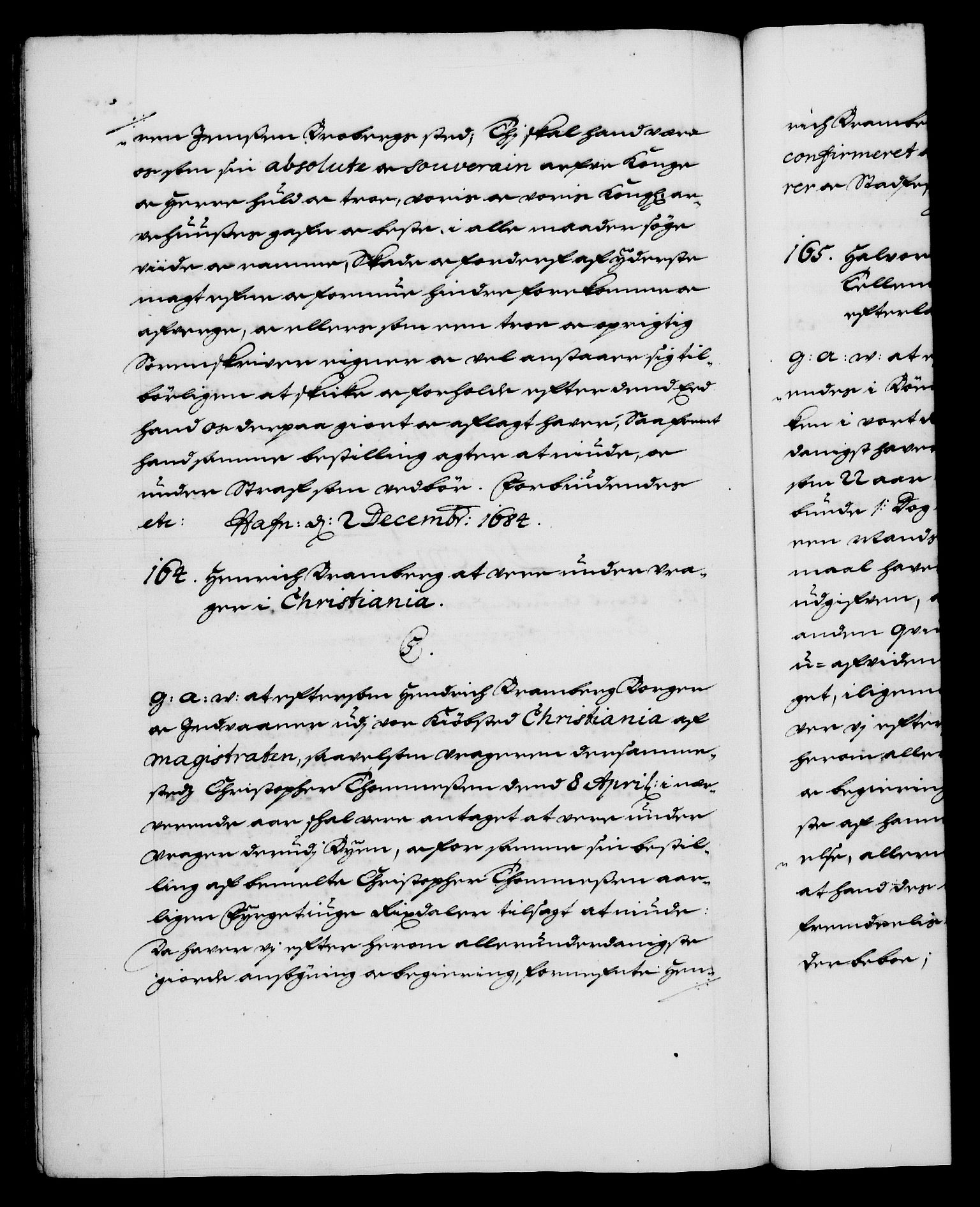 Danske Kanselli 1572-1799, RA/EA-3023/F/Fc/Fca/Fcaa/L0013: Norske registre (mikrofilm), 1681-1684, s. 535b