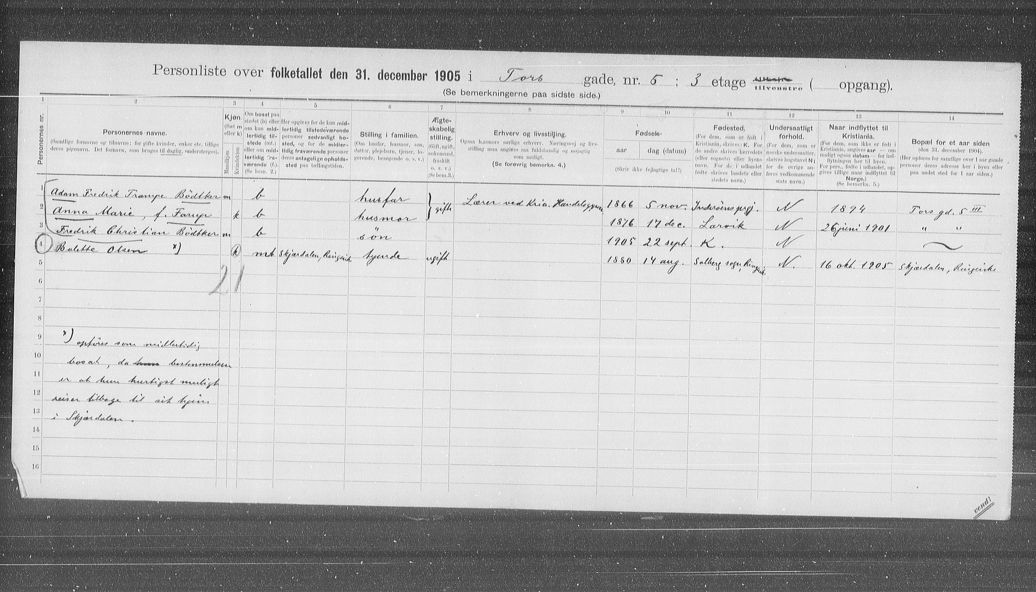 OBA, Kommunal folketelling 31.12.1905 for Kristiania kjøpstad, 1905, s. 59652