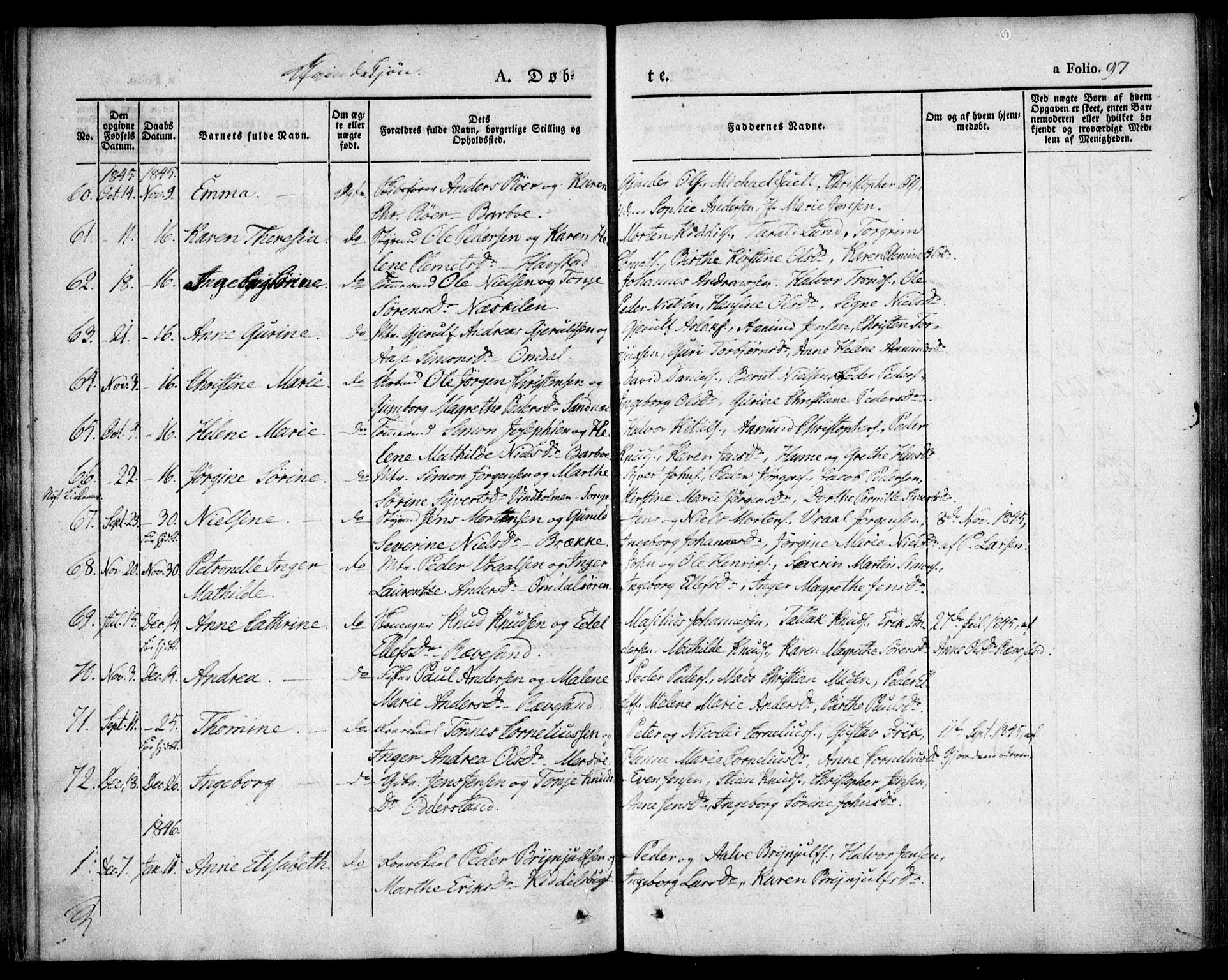 Tromøy sokneprestkontor, AV/SAK-1111-0041/F/Fa/L0004: Ministerialbok nr. A 4, 1837-1846, s. 97
