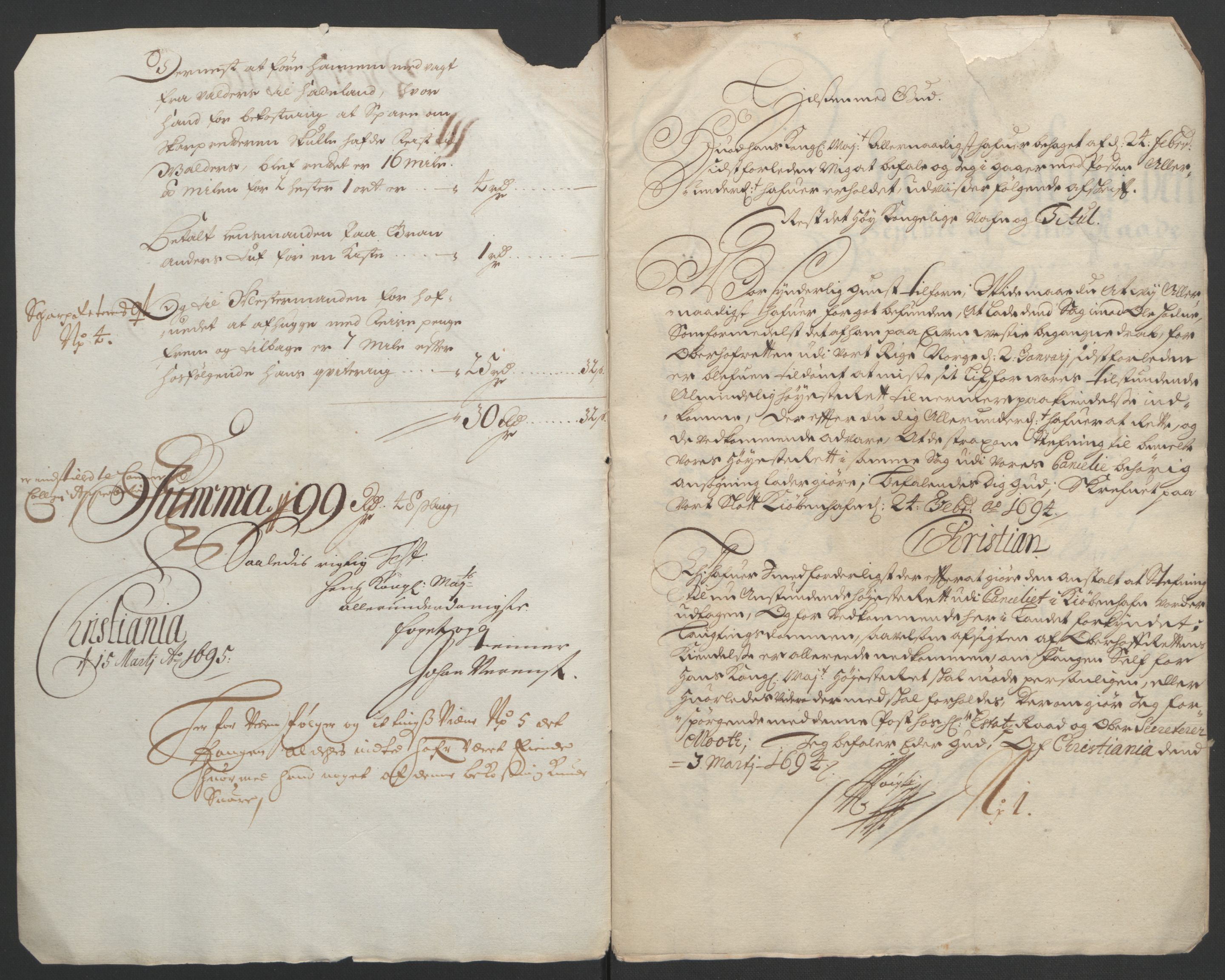 Rentekammeret inntil 1814, Reviderte regnskaper, Fogderegnskap, RA/EA-4092/R18/L1292: Fogderegnskap Hadeland, Toten og Valdres, 1693-1694, s. 456
