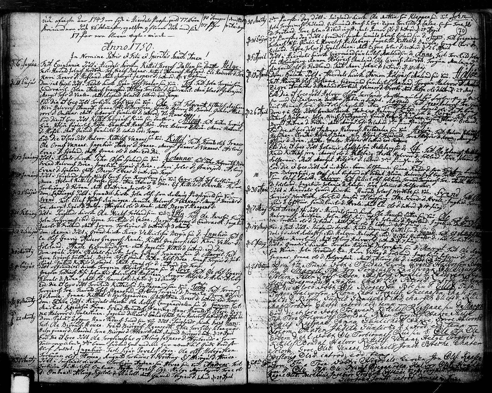 Hjartdal kirkebøker, AV/SAKO-A-270/F/Fa/L0003: Ministerialbok nr. I 3, 1727-1775, s. 70