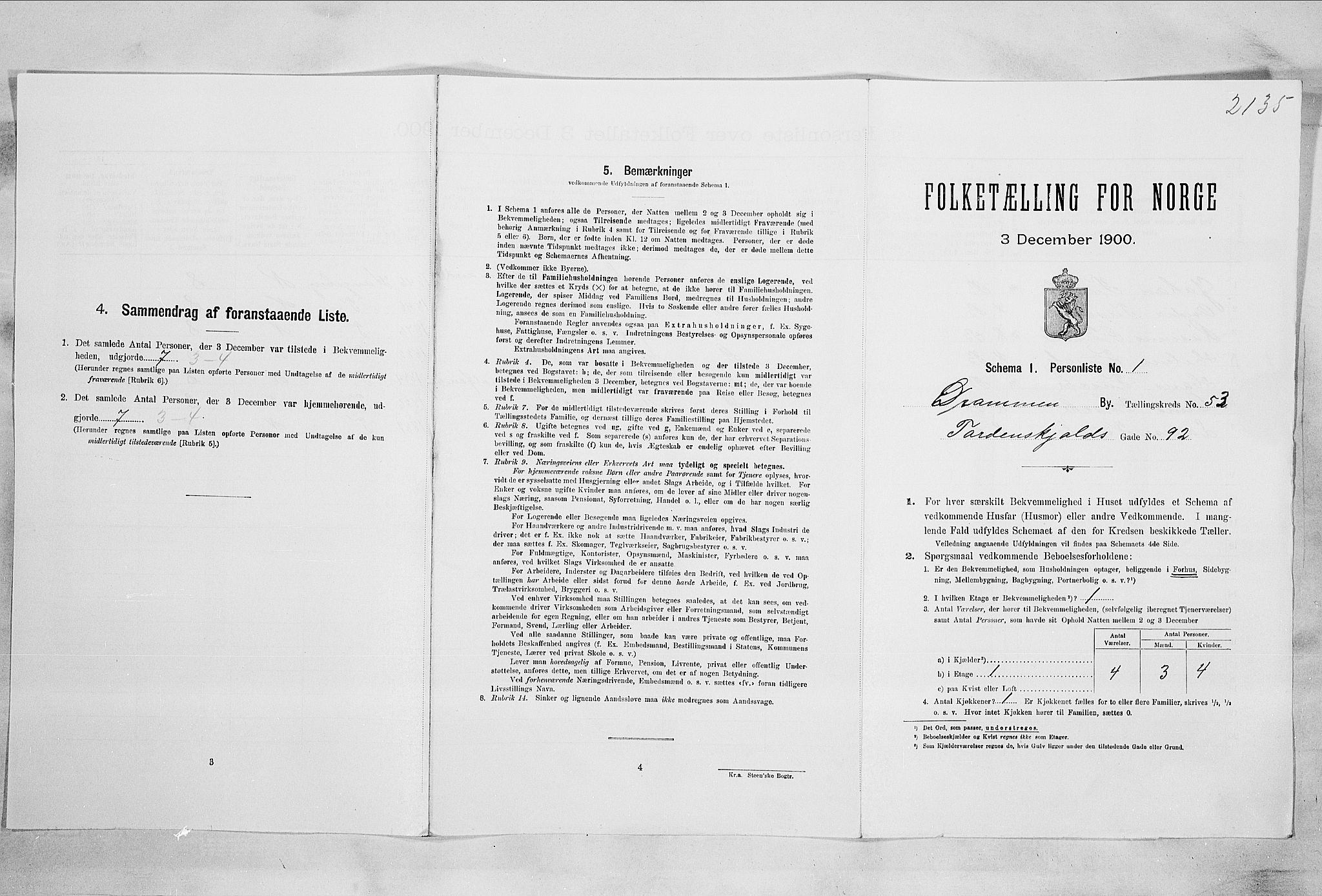 RA, Folketelling 1900 for 0602 Drammen kjøpstad, 1900, s. 9140