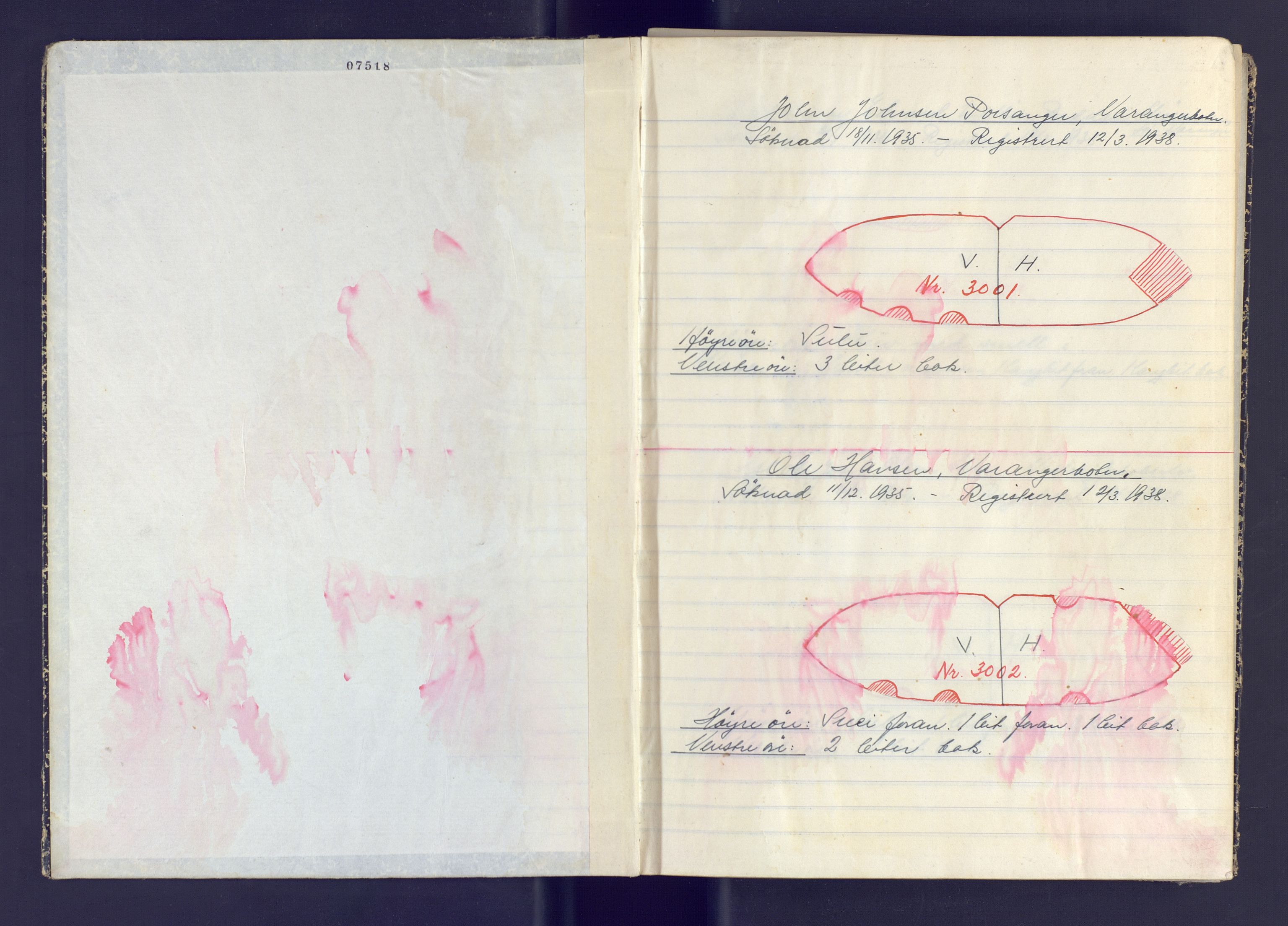 Lappefogden i Finnmark/Reindriftsforvaltningen Øst-Finnmark, AV/SATØ-S-1461/G/Gd/L0002/0004: Reinmerkeregisterprotokoller / Reinmerker for Varanger reinsogn				, 1936-1939