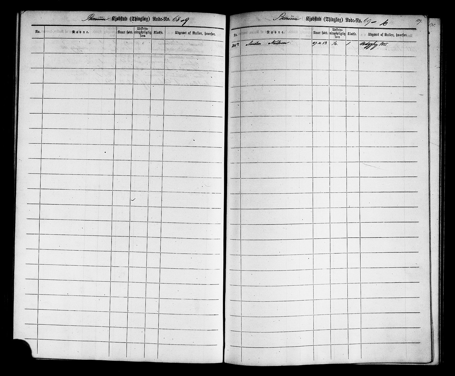 Oslo mønstringskontor, SAO/A-10569g/F/Fc/Fcc/L0001: Utskrivningsregisterrulle, 1860, s. 132