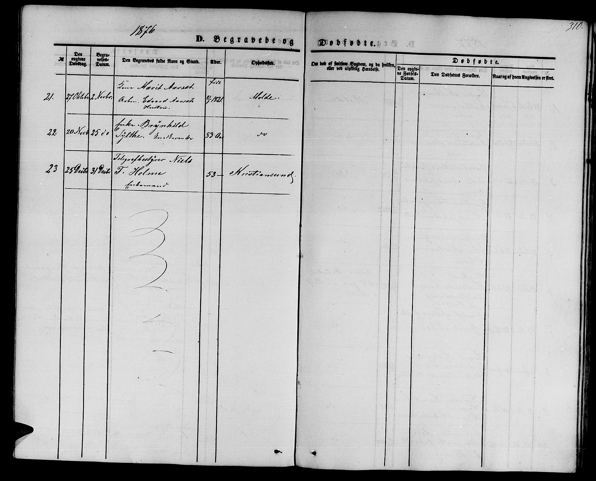 Ministerialprotokoller, klokkerbøker og fødselsregistre - Møre og Romsdal, SAT/A-1454/558/L0701: Klokkerbok nr. 558C02, 1862-1879, s. 310