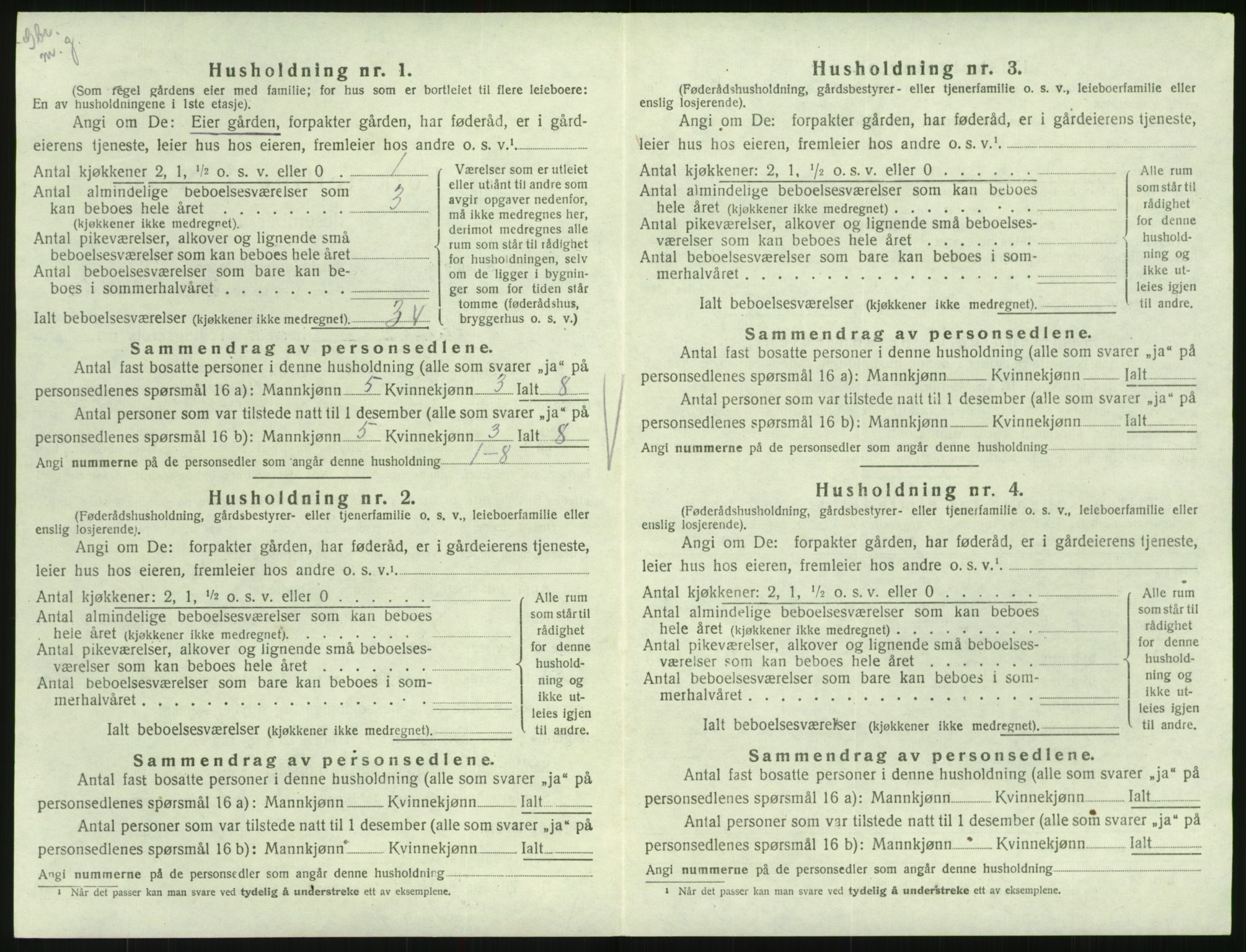 SAK, Folketelling 1920 for 0936 Hornnes herred, 1920, s. 268