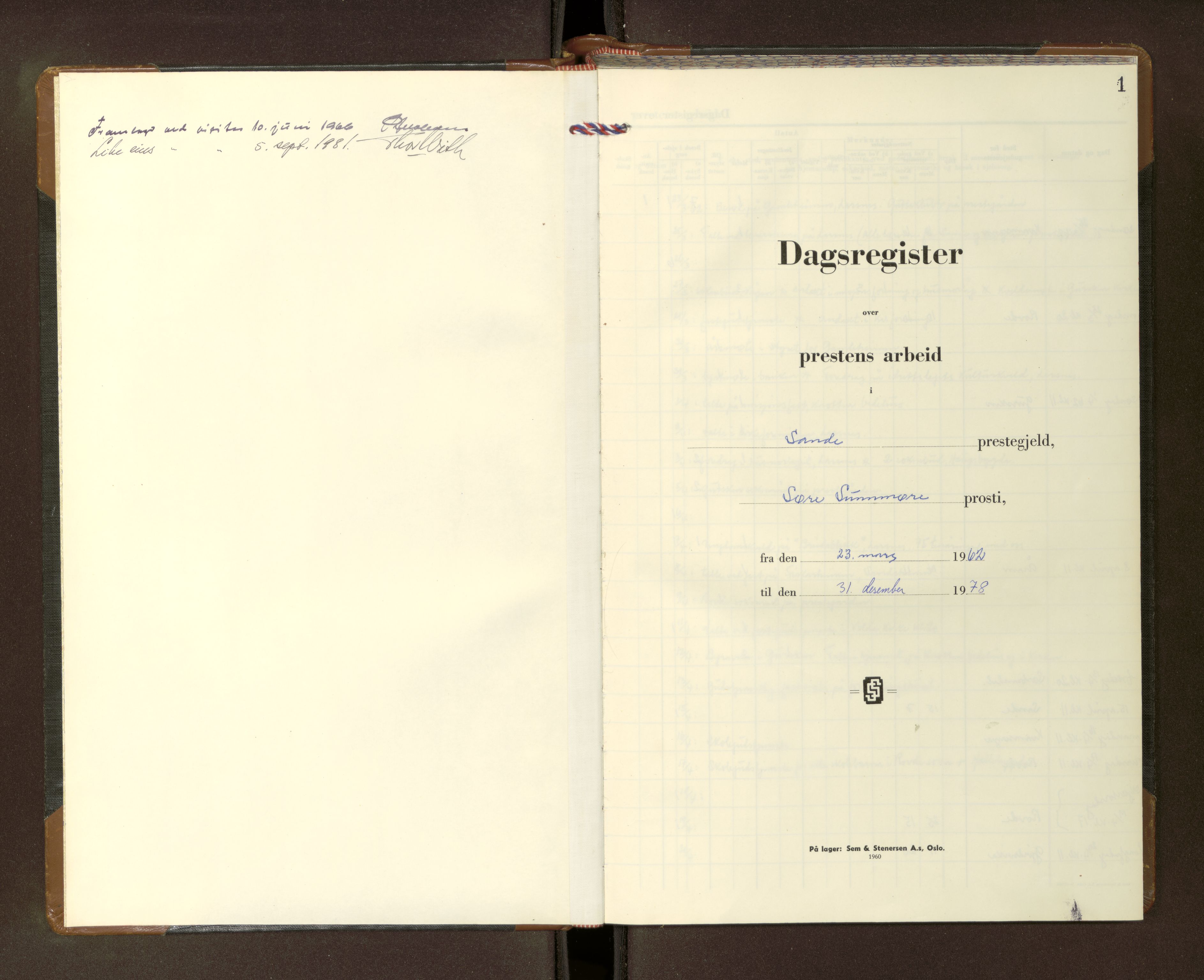 Ministerialprotokoller, klokkerbøker og fødselsregistre - Møre og Romsdal, AV/SAT-A-1454/503/L0042: Dagsregister nr. 503---, 1962-1978, s. 1