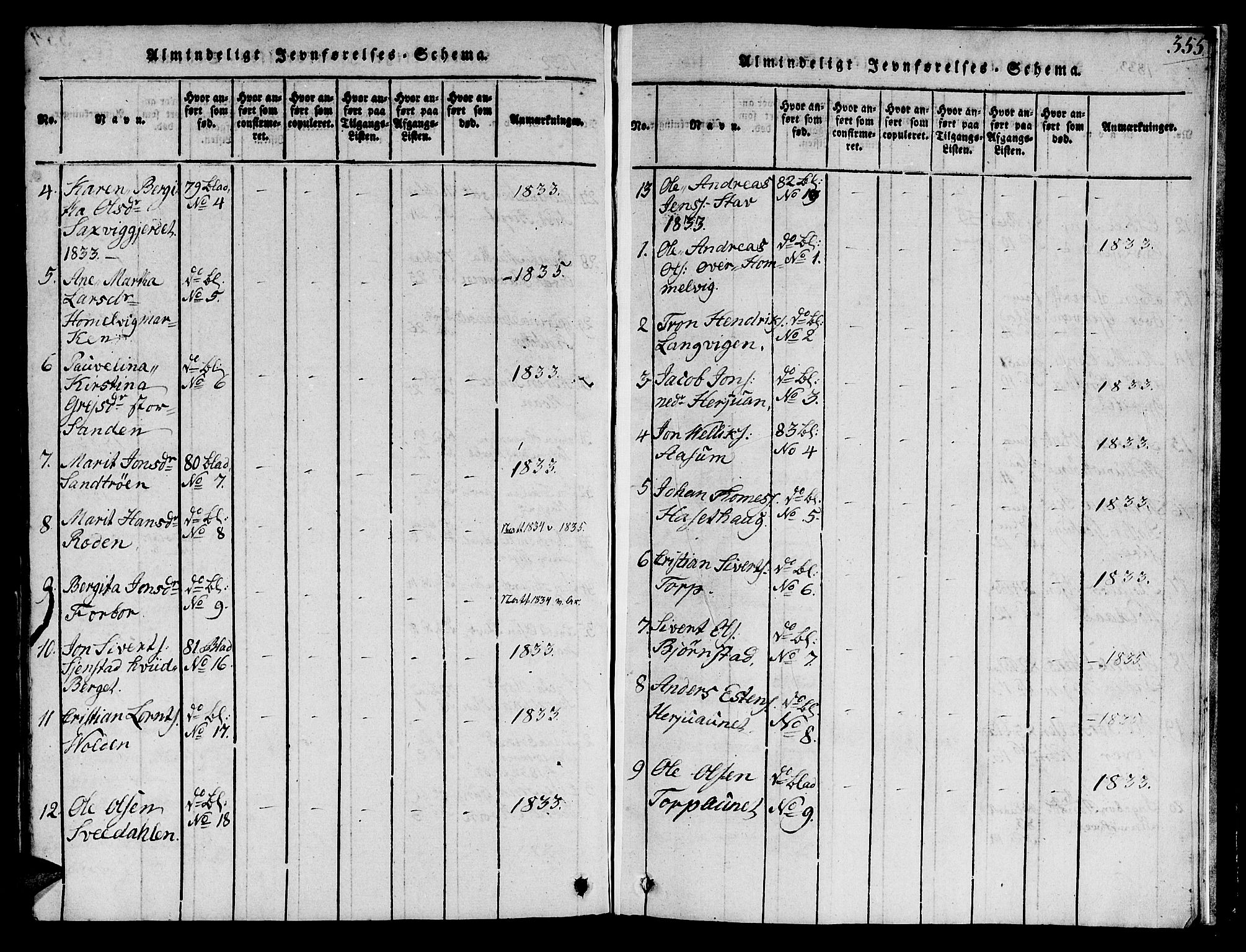 Ministerialprotokoller, klokkerbøker og fødselsregistre - Sør-Trøndelag, AV/SAT-A-1456/616/L0420: Klokkerbok nr. 616C03, 1817-1835, s. 355