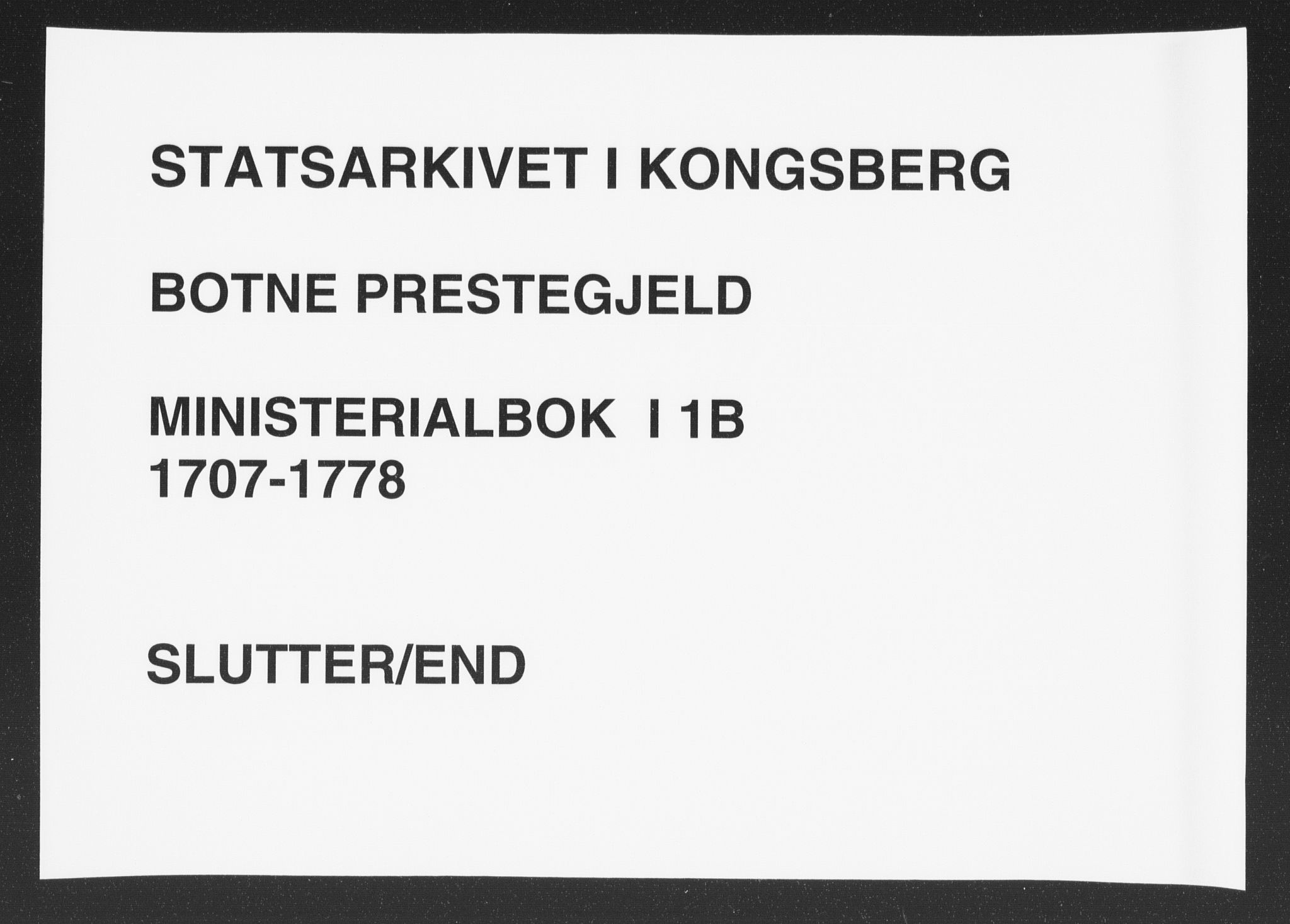 Botne kirkebøker, AV/SAKO-A-340/F/Fa/L0001b: Ministerialbok nr. I 1B, 1707-1722