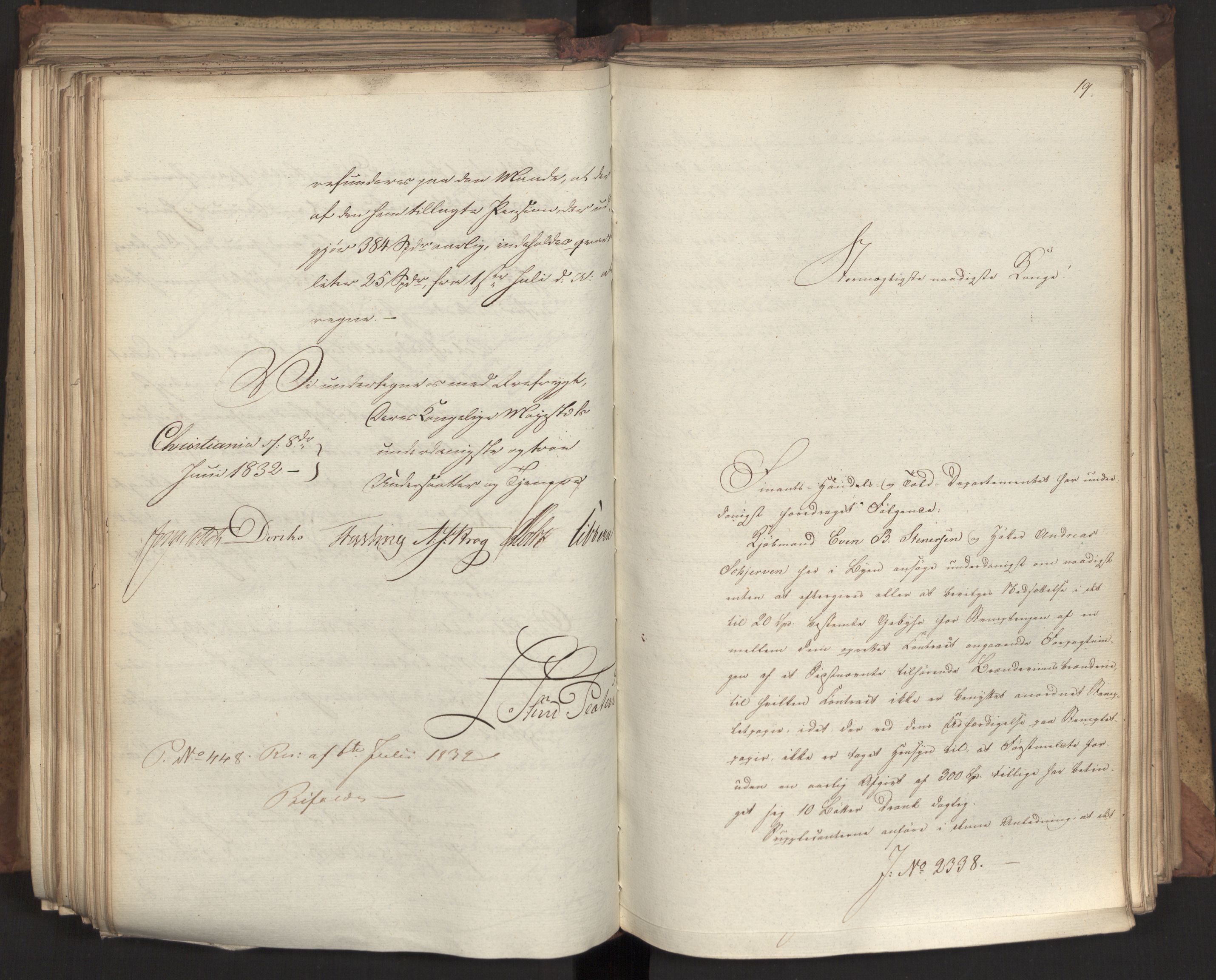 Statsrådsavdelingen i Stockholm, AV/RA-S-1003/D/Da/L0078: Regjeringsinnstillinger nr. 2260-2399, 1832, s. 308