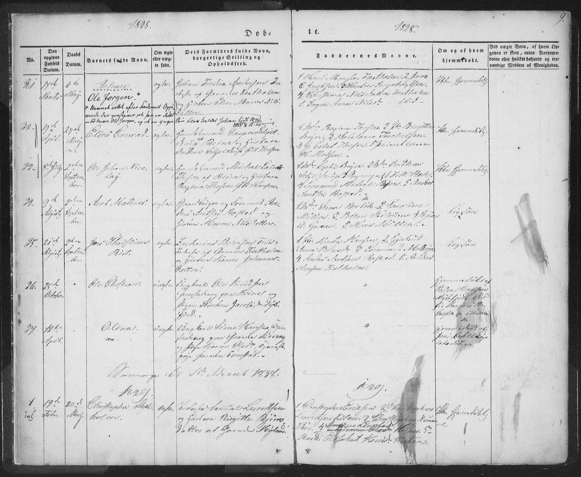 Ministerialprotokoller, klokkerbøker og fødselsregistre - Nordland, SAT/A-1459/885/L1202: Ministerialbok nr. 885A03, 1838-1859, s. 9