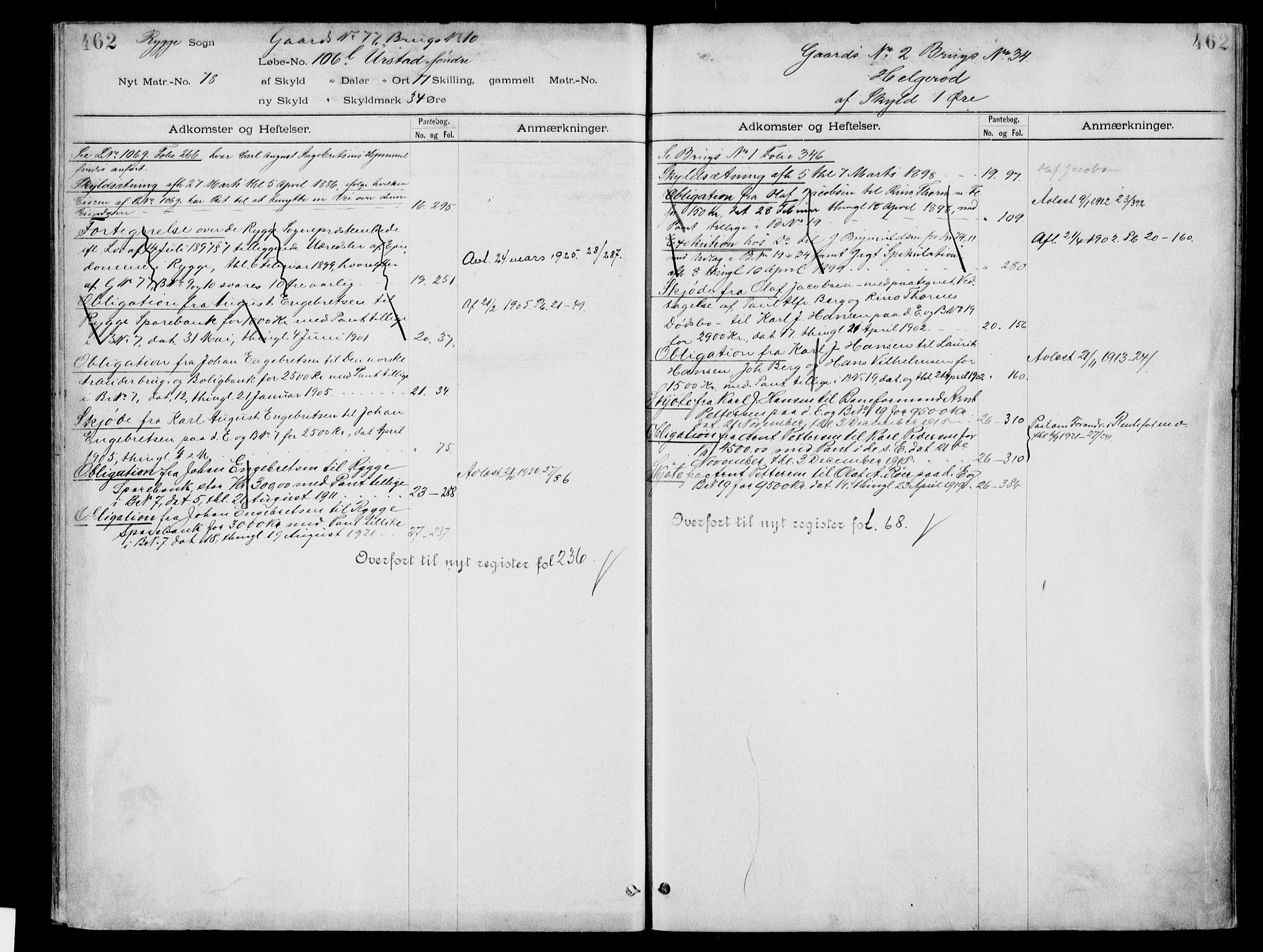 Moss sorenskriveri, SAO/A-10168: Panteregister nr. IV 3b, 1769-1926, s. 462