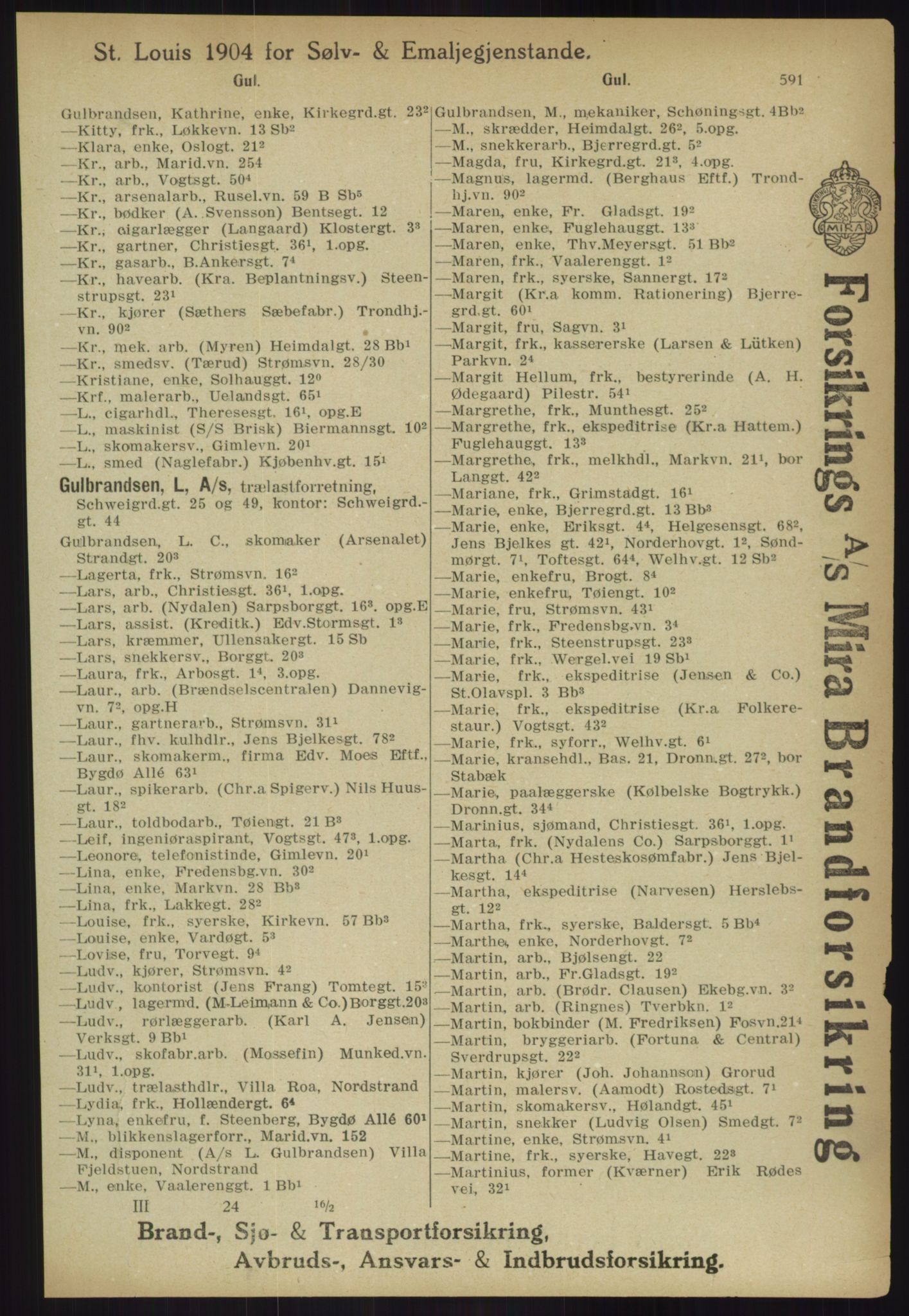 Kristiania/Oslo adressebok, PUBL/-, 1918, s. 616