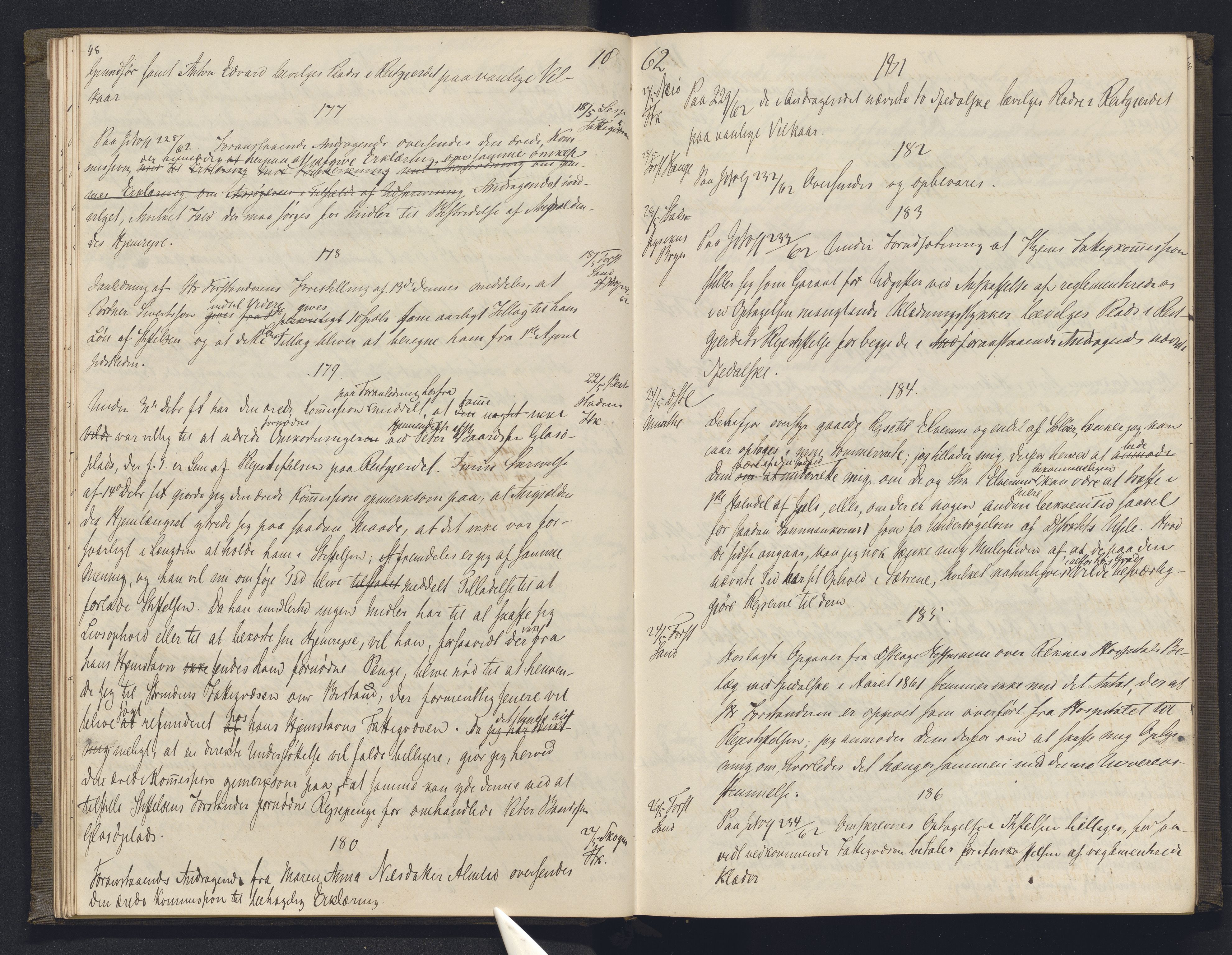 Lepraarkiver - Overlegen for den spedalske sykdom, AV/SAB-A-61001/B.b/L0003: Kopibok, 1862-1865, s. 48-49