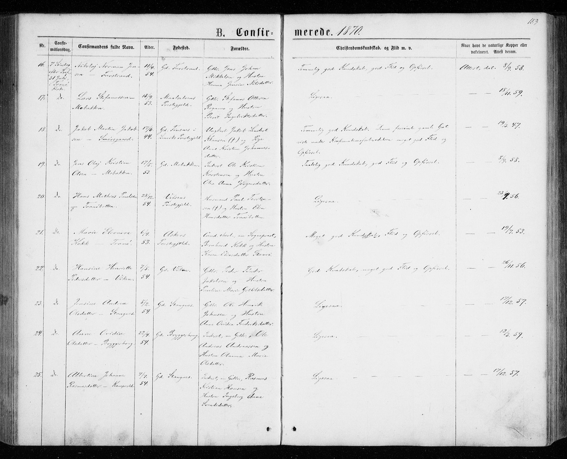 Tranøy sokneprestkontor, AV/SATØ-S-1313/I/Ia/Iaa/L0008kirke: Ministerialbok nr. 8, 1867-1877, s. 163