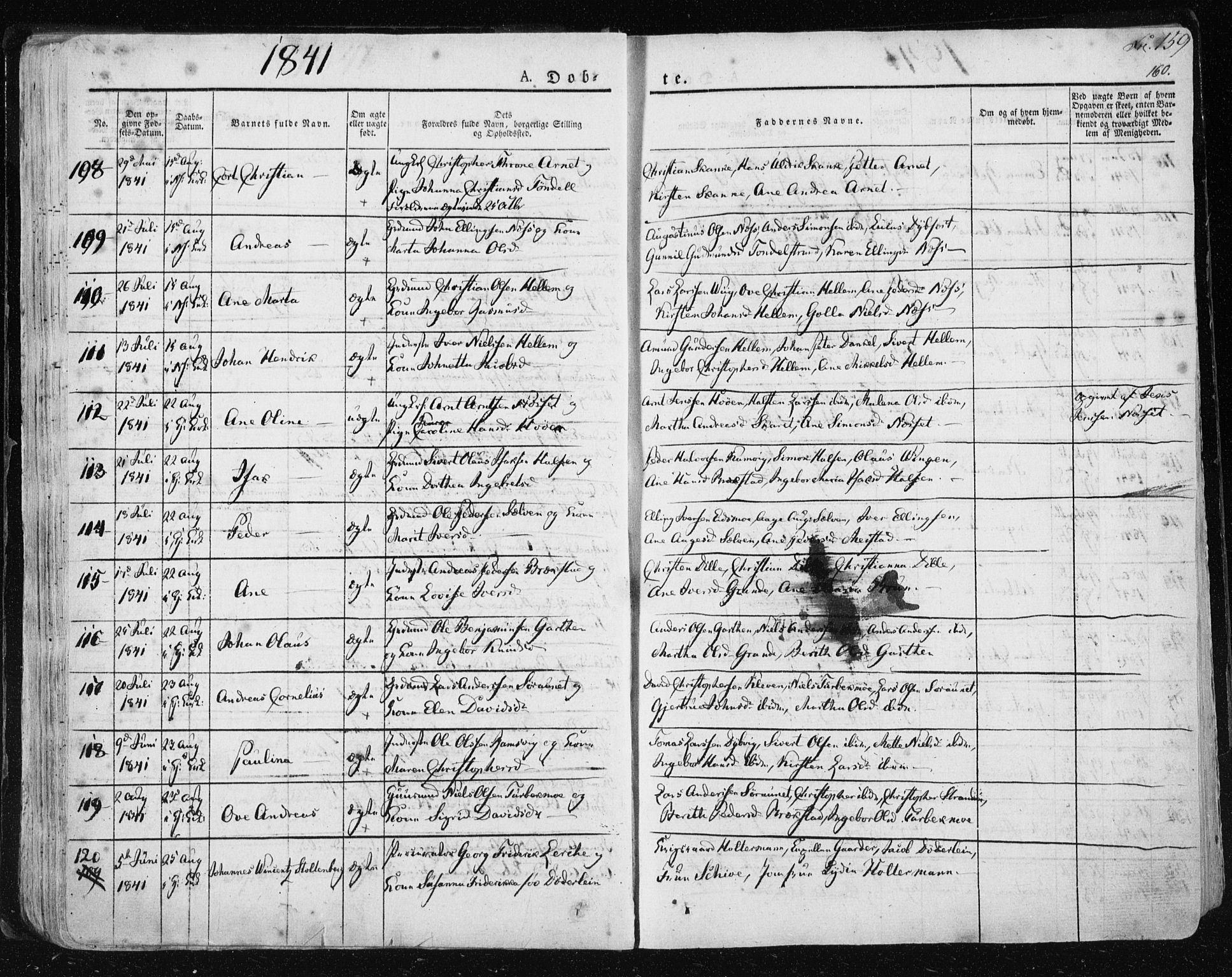 Ministerialprotokoller, klokkerbøker og fødselsregistre - Sør-Trøndelag, SAT/A-1456/659/L0735: Ministerialbok nr. 659A05, 1826-1841, s. 159