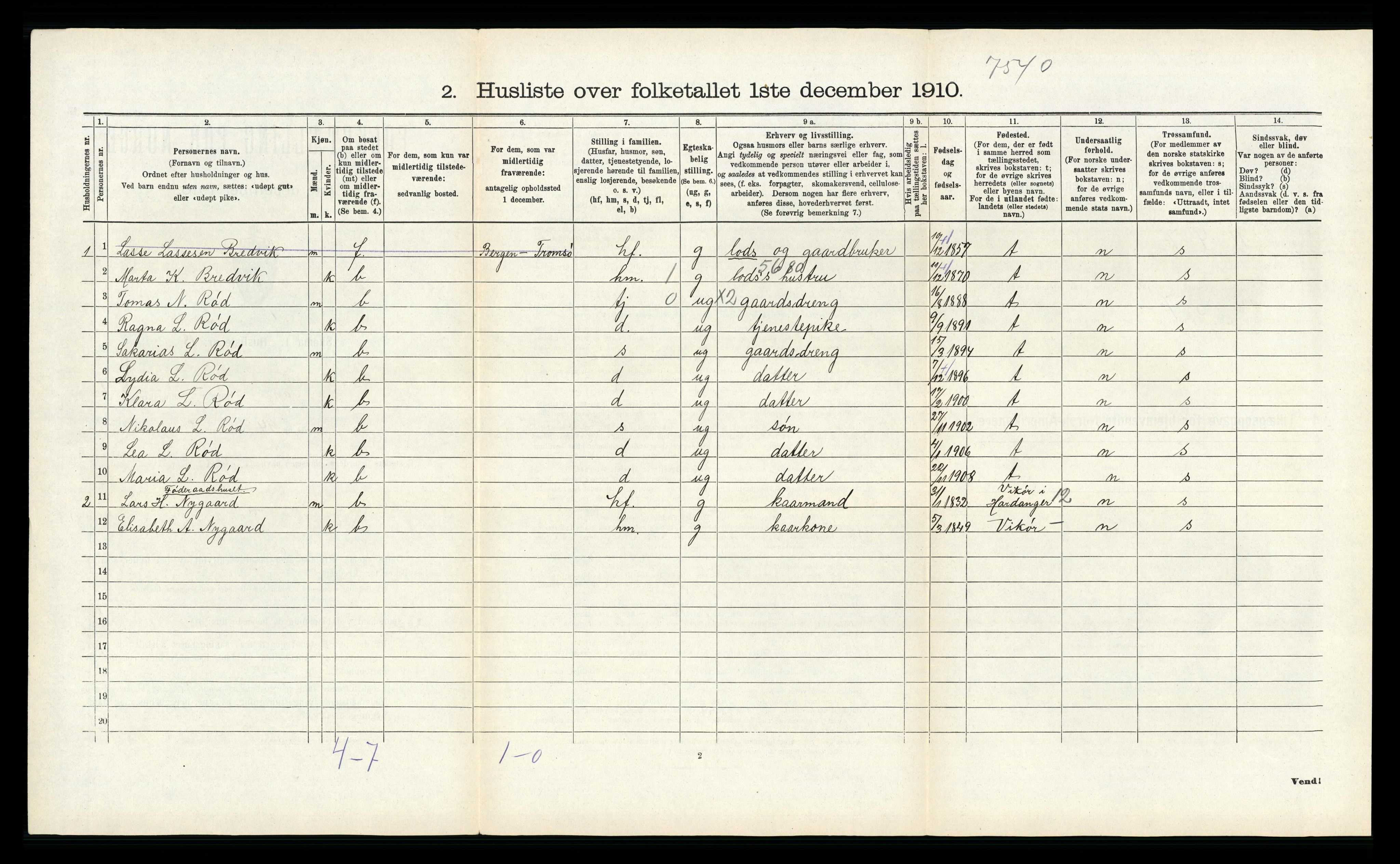 RA, Folketelling 1910 for 1249 Fana herred, 1910, s. 586