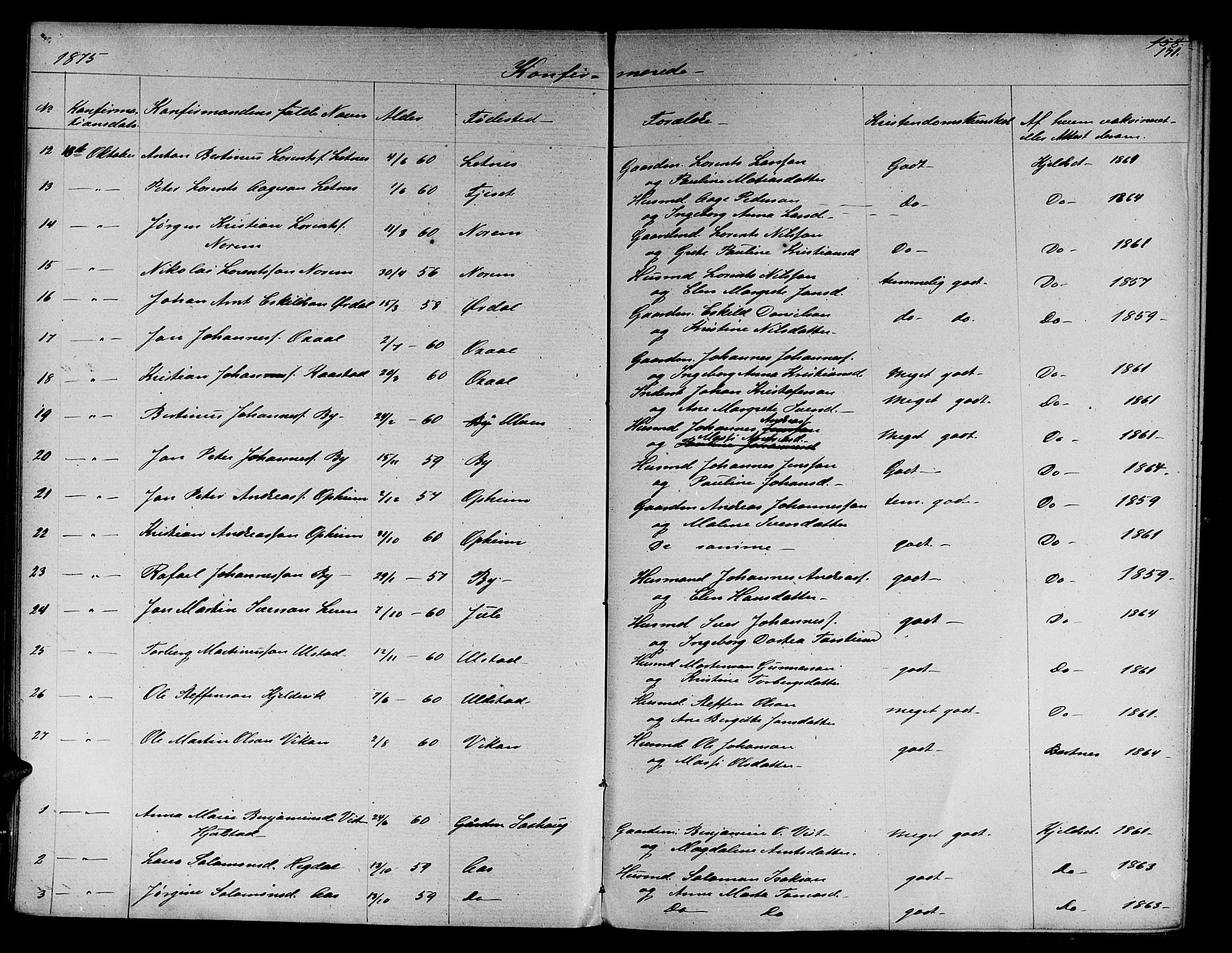 Ministerialprotokoller, klokkerbøker og fødselsregistre - Nord-Trøndelag, SAT/A-1458/730/L0300: Klokkerbok nr. 730C03, 1872-1879, s. 141