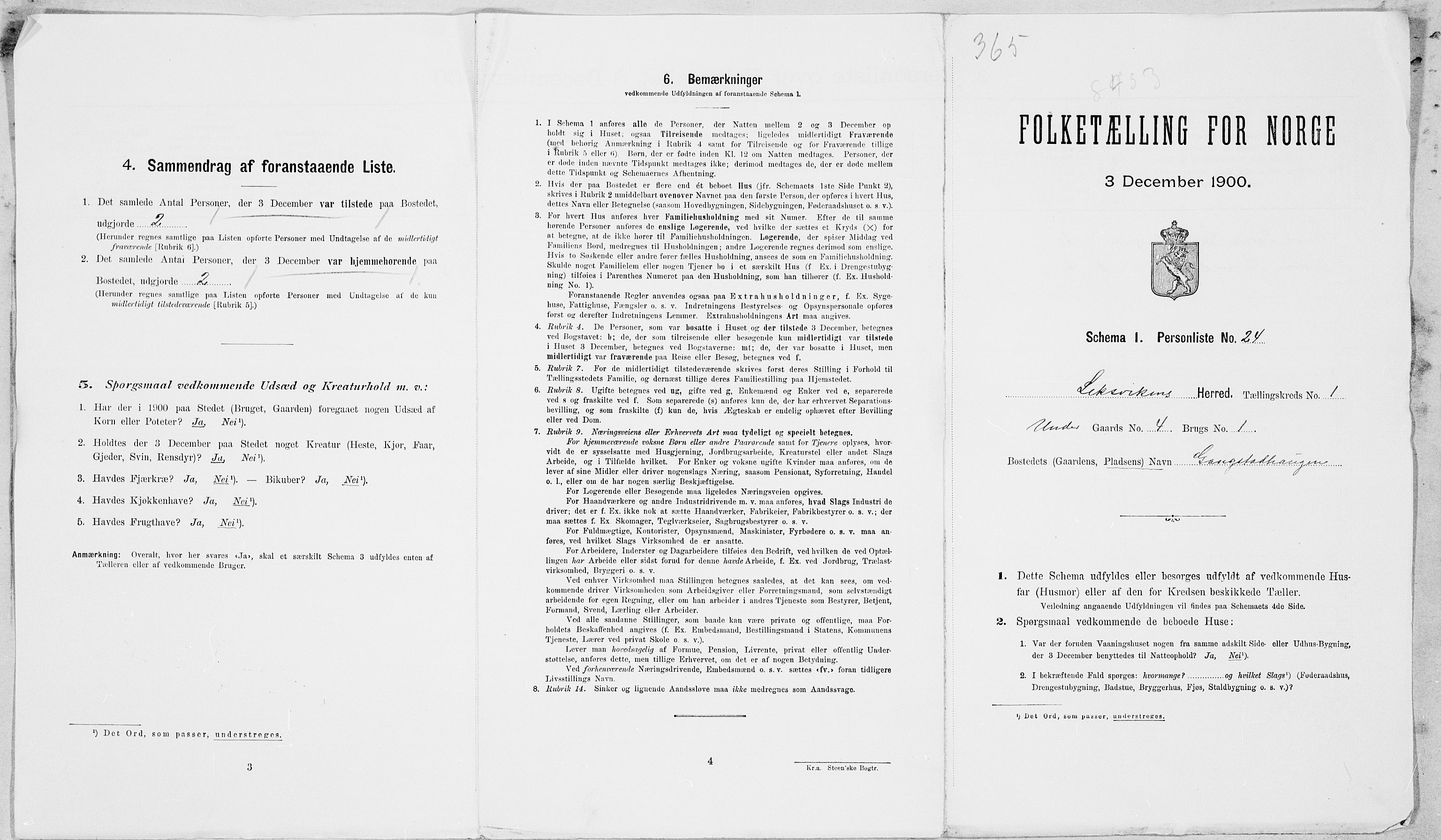 SAT, Folketelling 1900 for 1718 Leksvik herred, 1900, s. 24