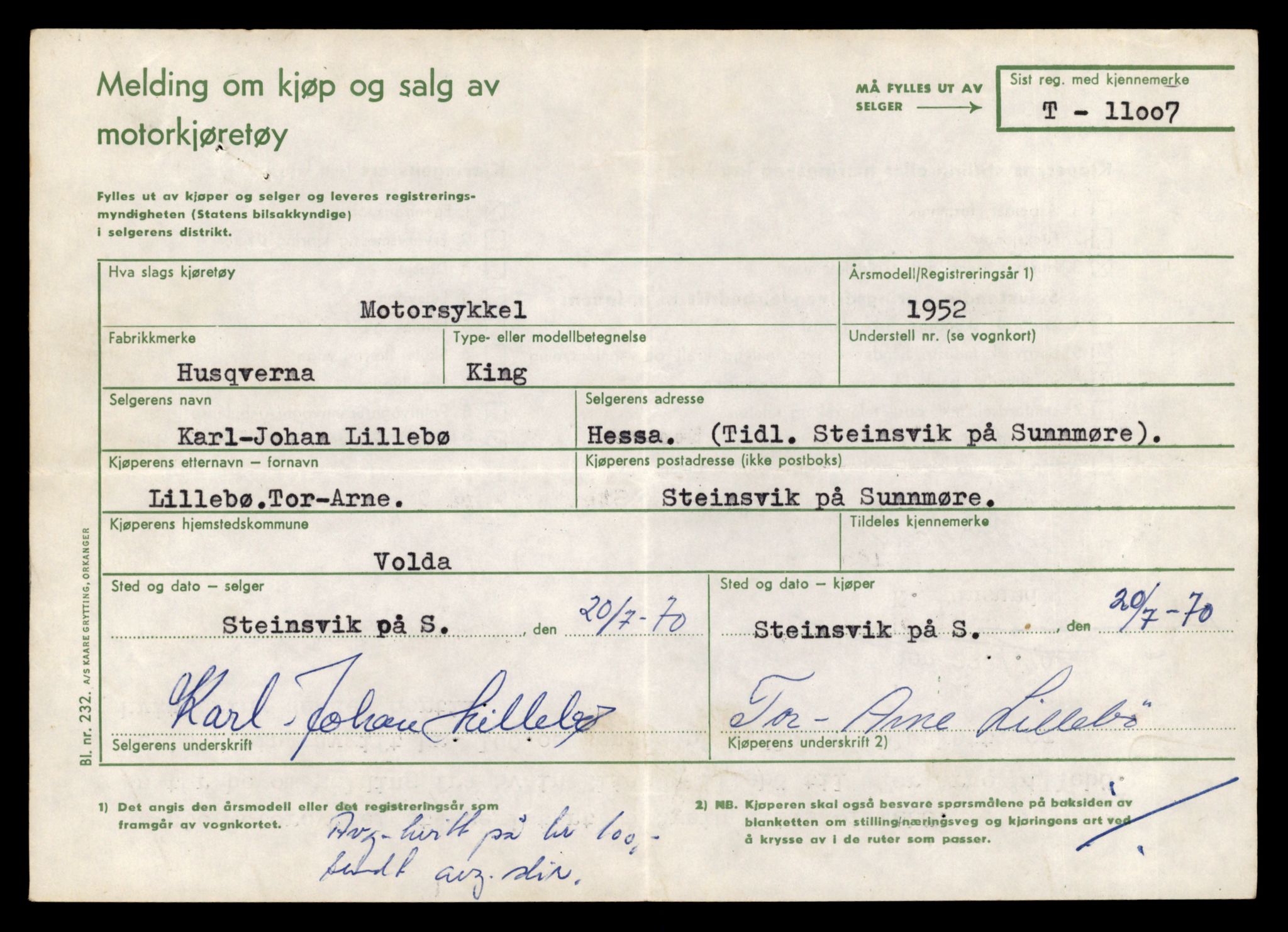 Møre og Romsdal vegkontor - Ålesund trafikkstasjon, AV/SAT-A-4099/F/Fe/L0037: Registreringskort for kjøretøy T 13031 - T 13179, 1927-1998, s. 1605