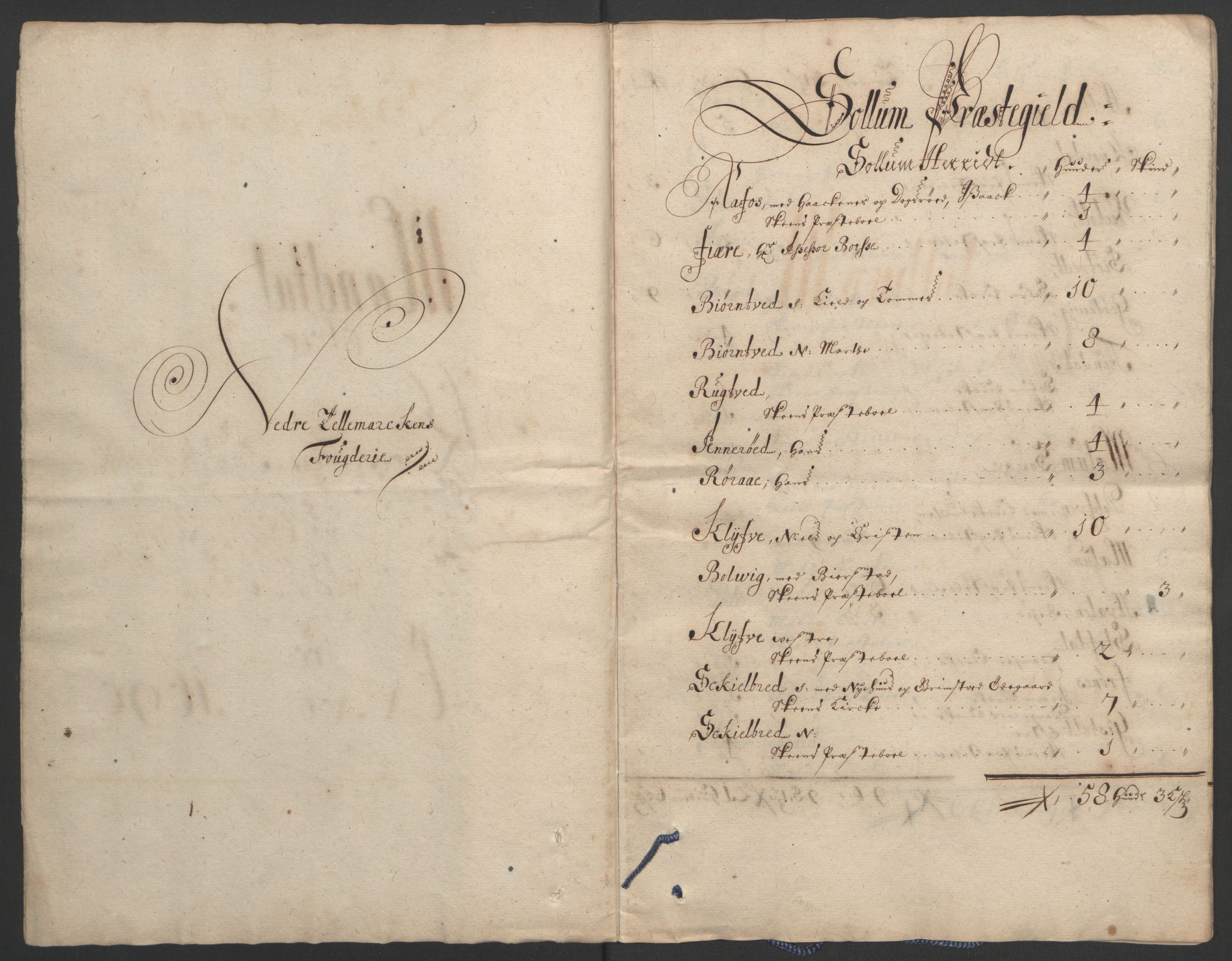Rentekammeret inntil 1814, Reviderte regnskaper, Fogderegnskap, RA/EA-4092/R35/L2091: Fogderegnskap Øvre og Nedre Telemark, 1690-1693, s. 32