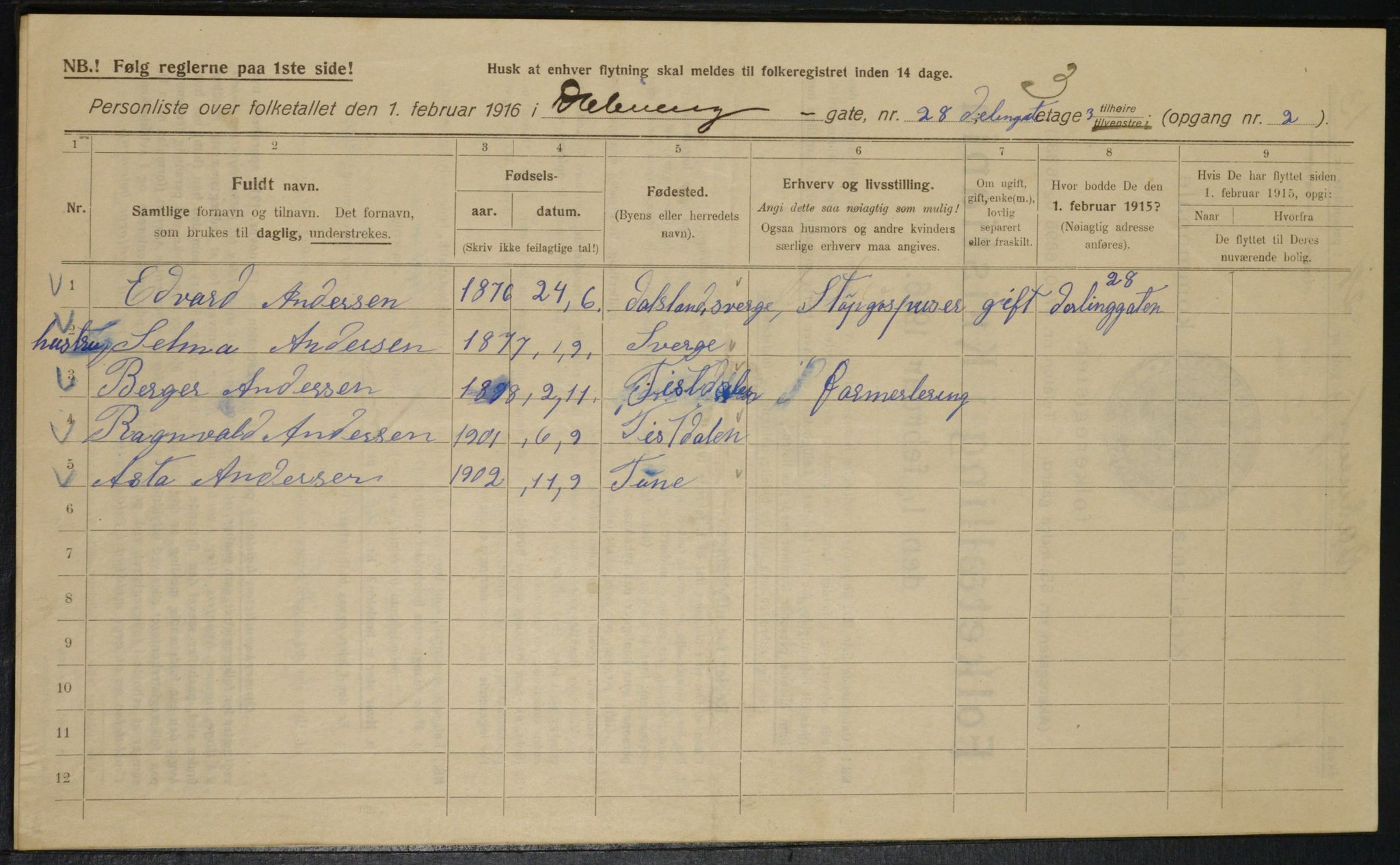 OBA, Kommunal folketelling 1.2.1916 for Kristiania, 1916, s. 17711