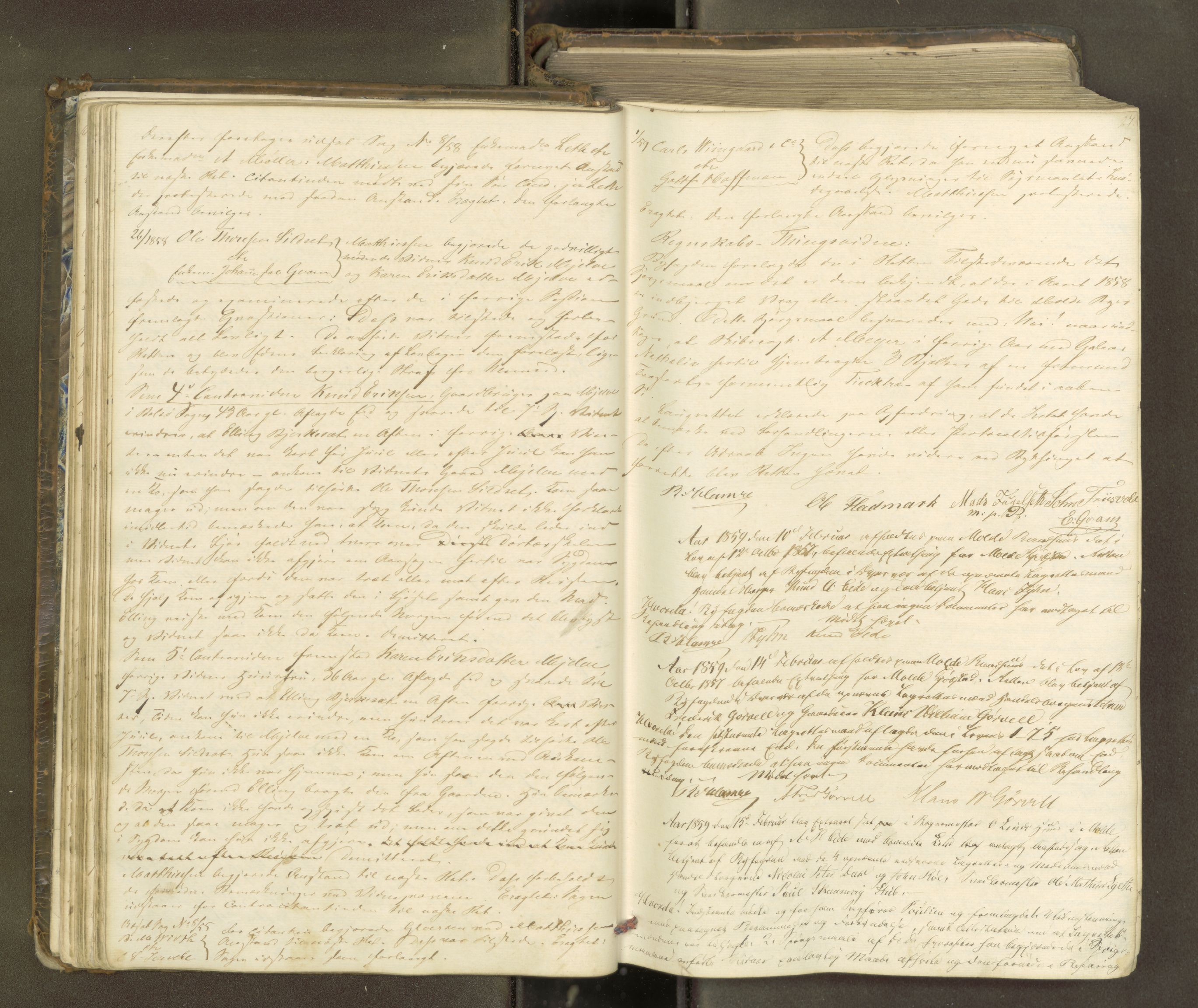 Molde byfogd, AV/SAT-A-0025/1/1A/L0009: Justisprotokoll, 1858-1863, s. 26b-27a