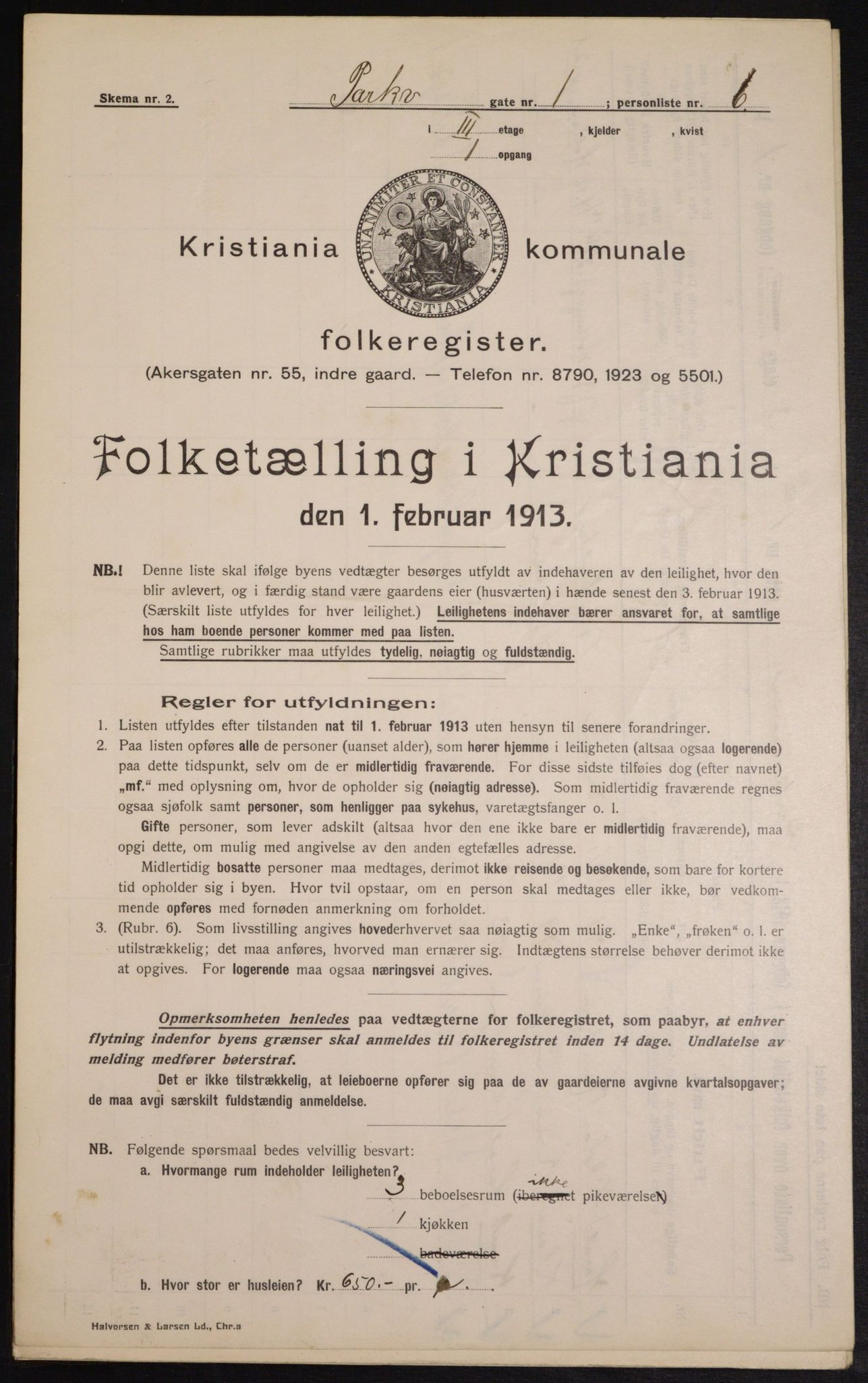 OBA, Kommunal folketelling 1.2.1913 for Kristiania, 1913, s. 77929