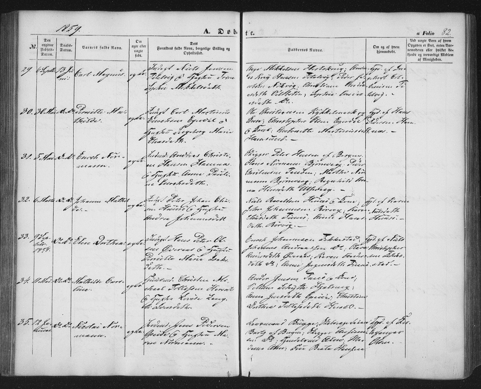 Ministerialprotokoller, klokkerbøker og fødselsregistre - Nordland, AV/SAT-A-1459/859/L0844: Ministerialbok nr. 859A04, 1849-1862, s. 82